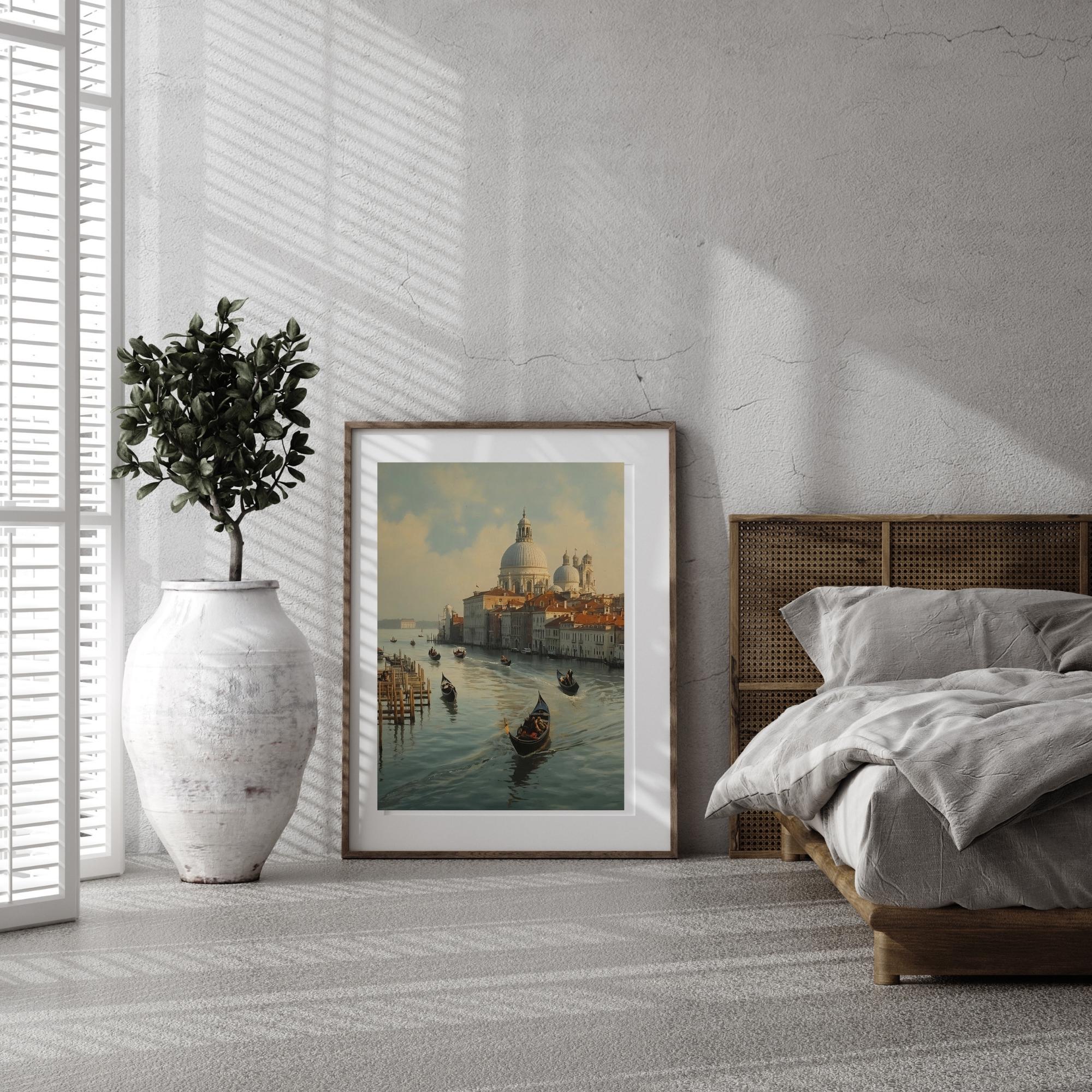 Venice Beauty Canvas Wall Art Printable Romantic Cityscape Canal Scene Italian Architecture Travel Decor Digital Download