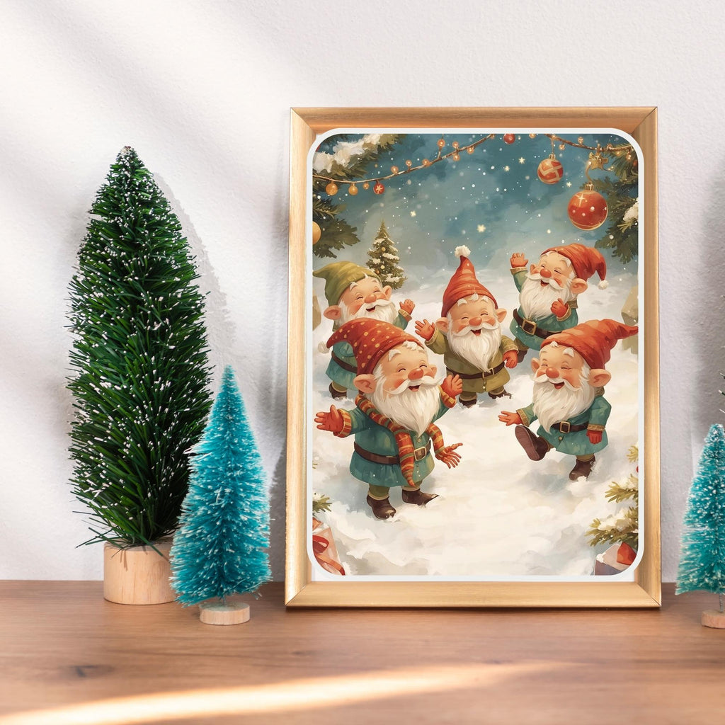 Digital printable image of Christmas dwarfs