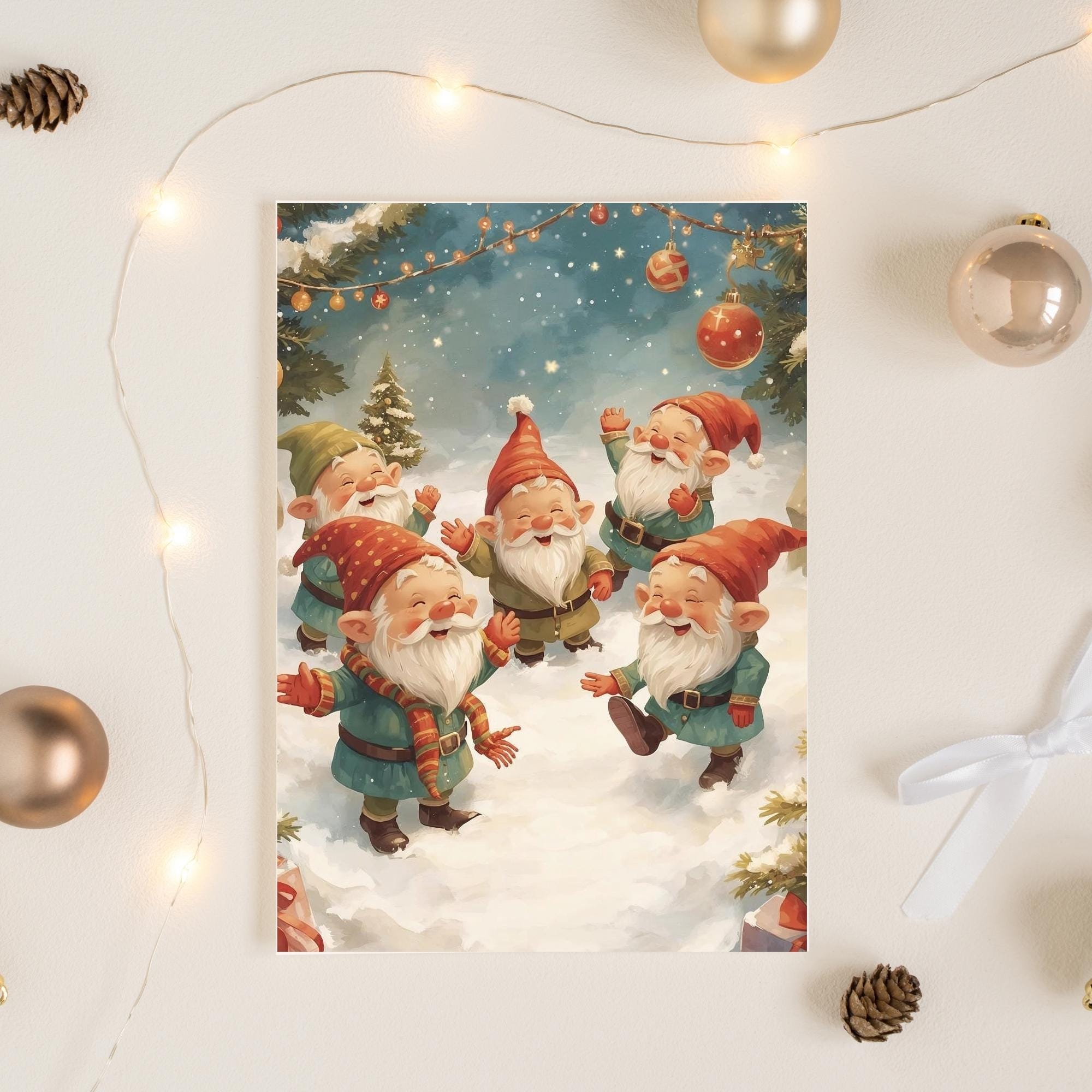 Digital printable image of Christmas dwarfs