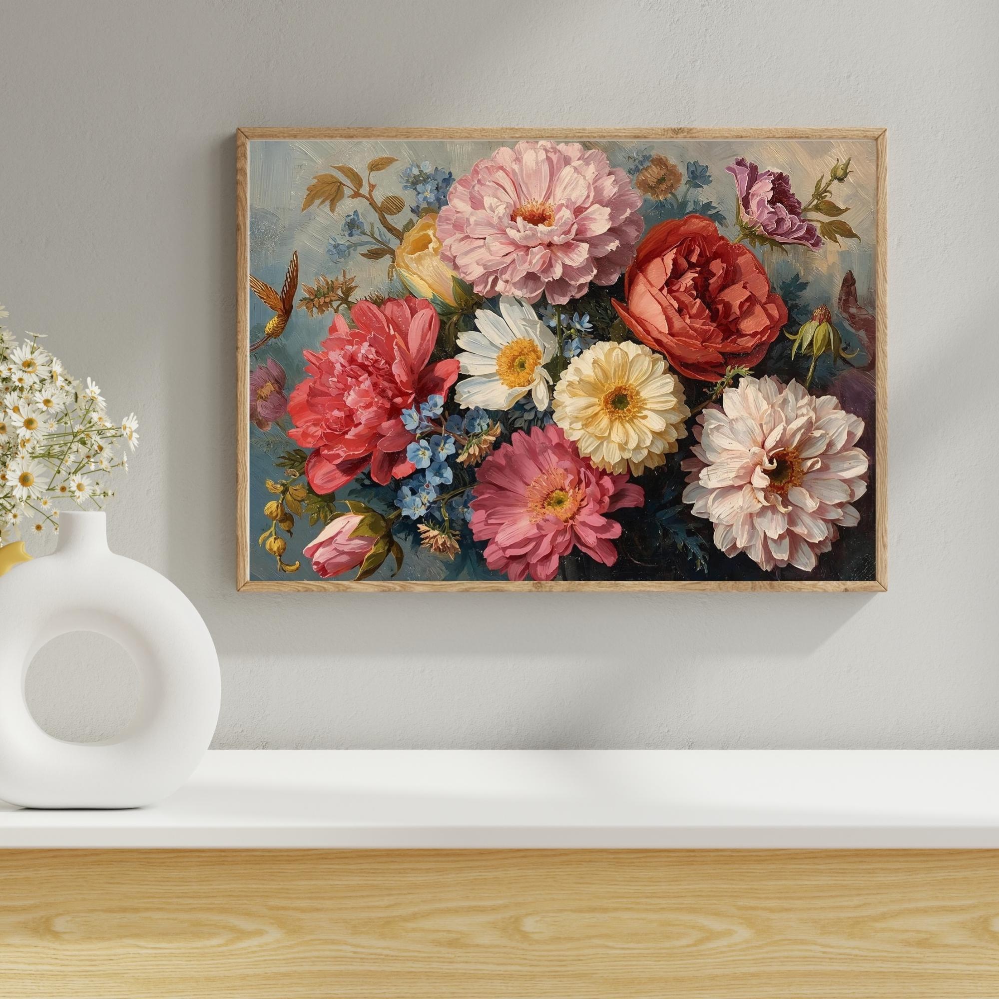 flower bouquet oil painting digital image
