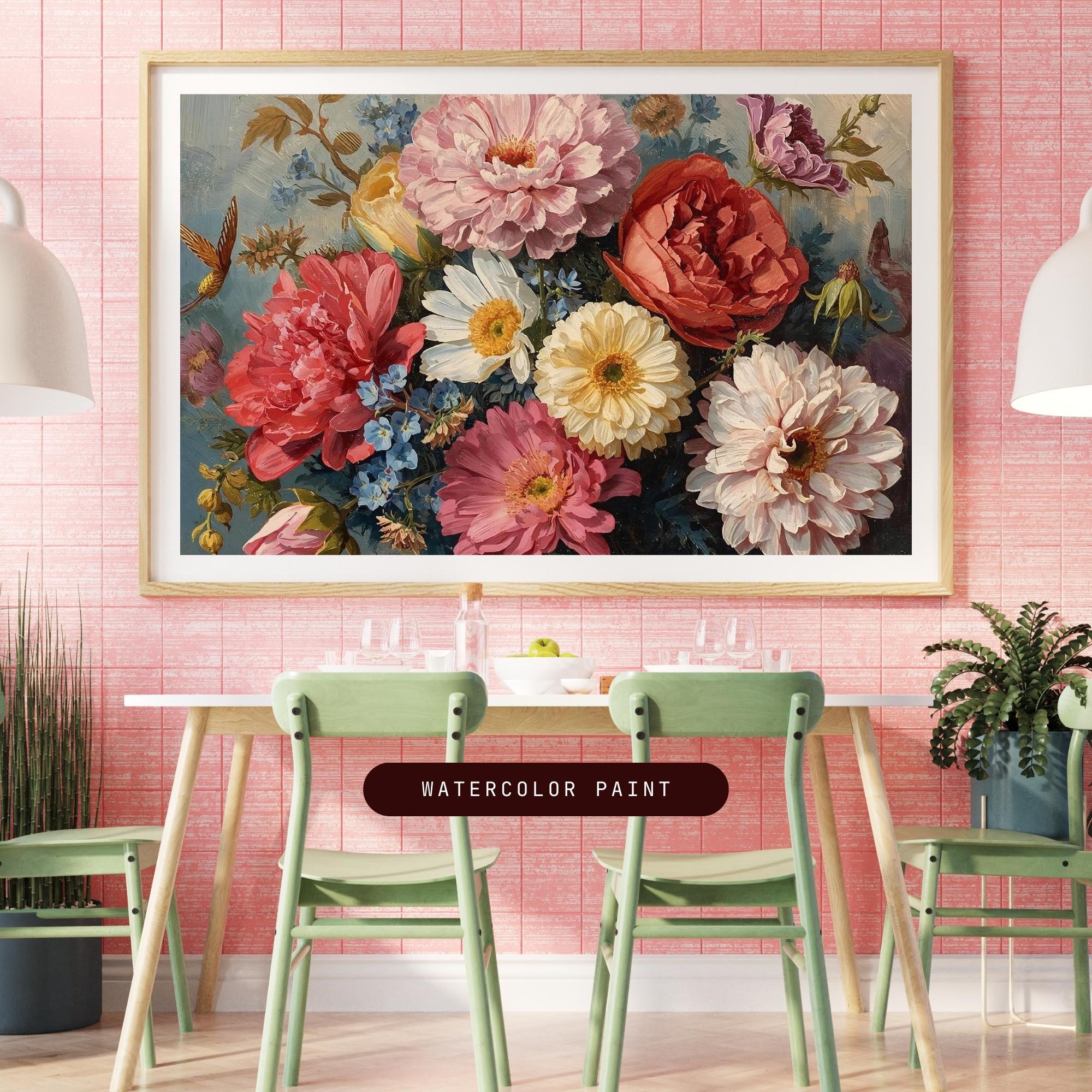 flower bouquet oil painting digital image