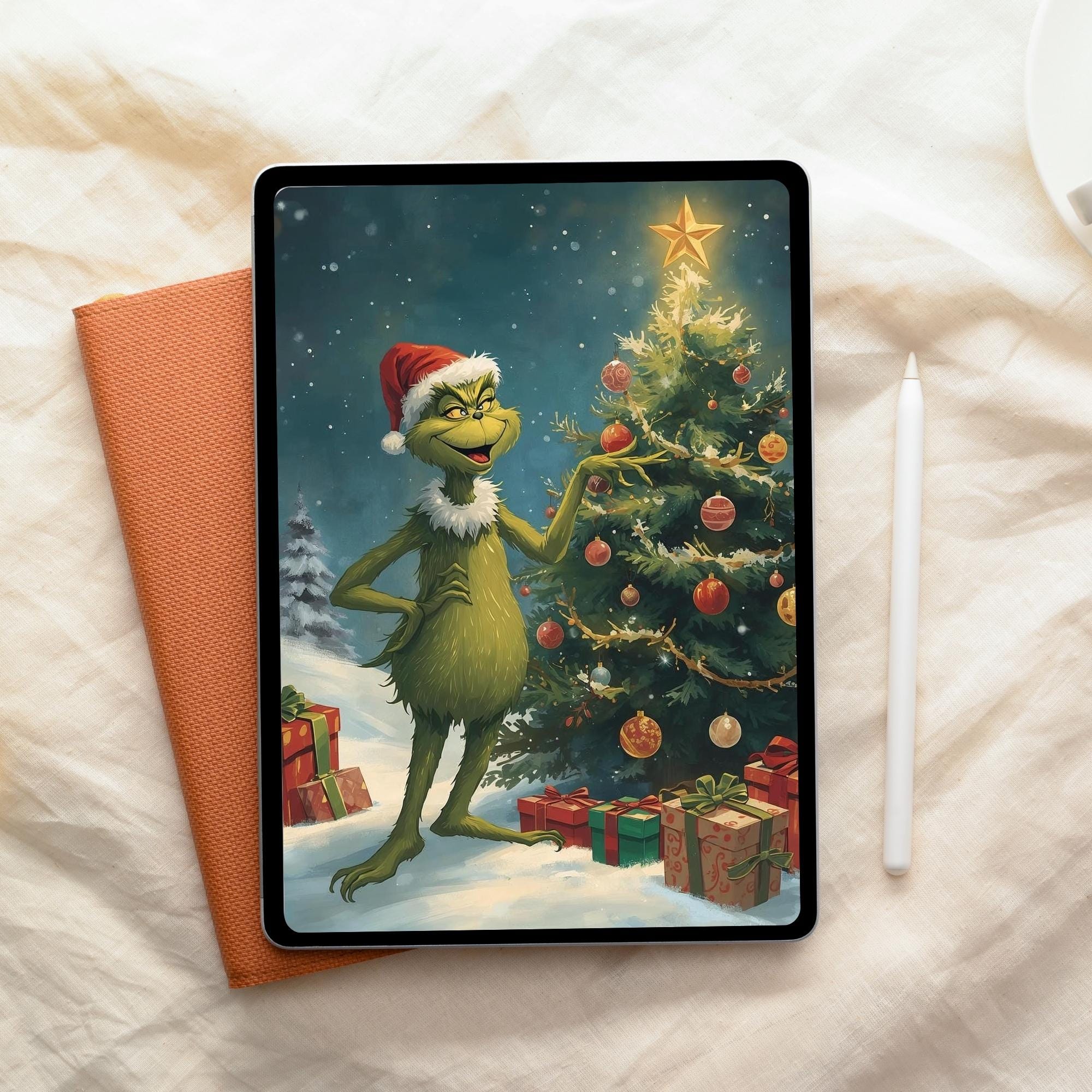 Grinch Christmas Character Wall Art Printable Whimsical Holiday Illustration Festive Winter Cartoon Decor Digital Download