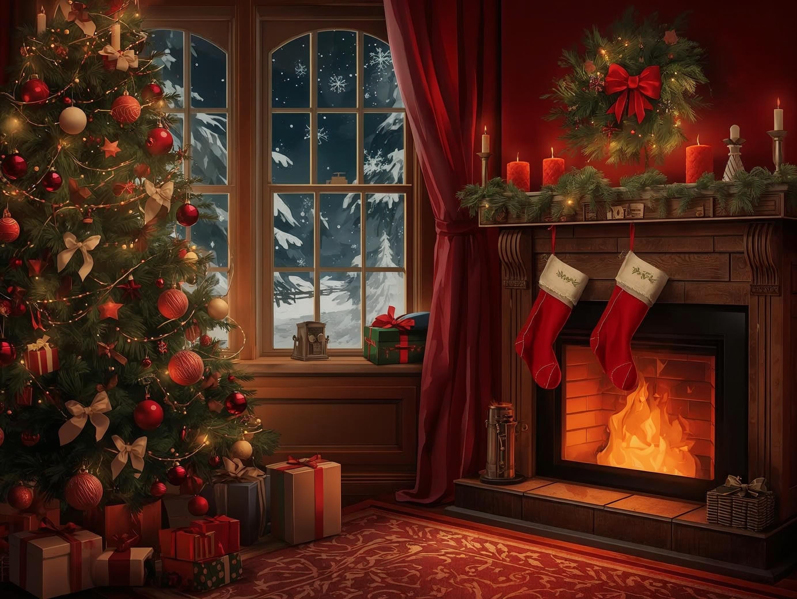 christmas tree and decoration image