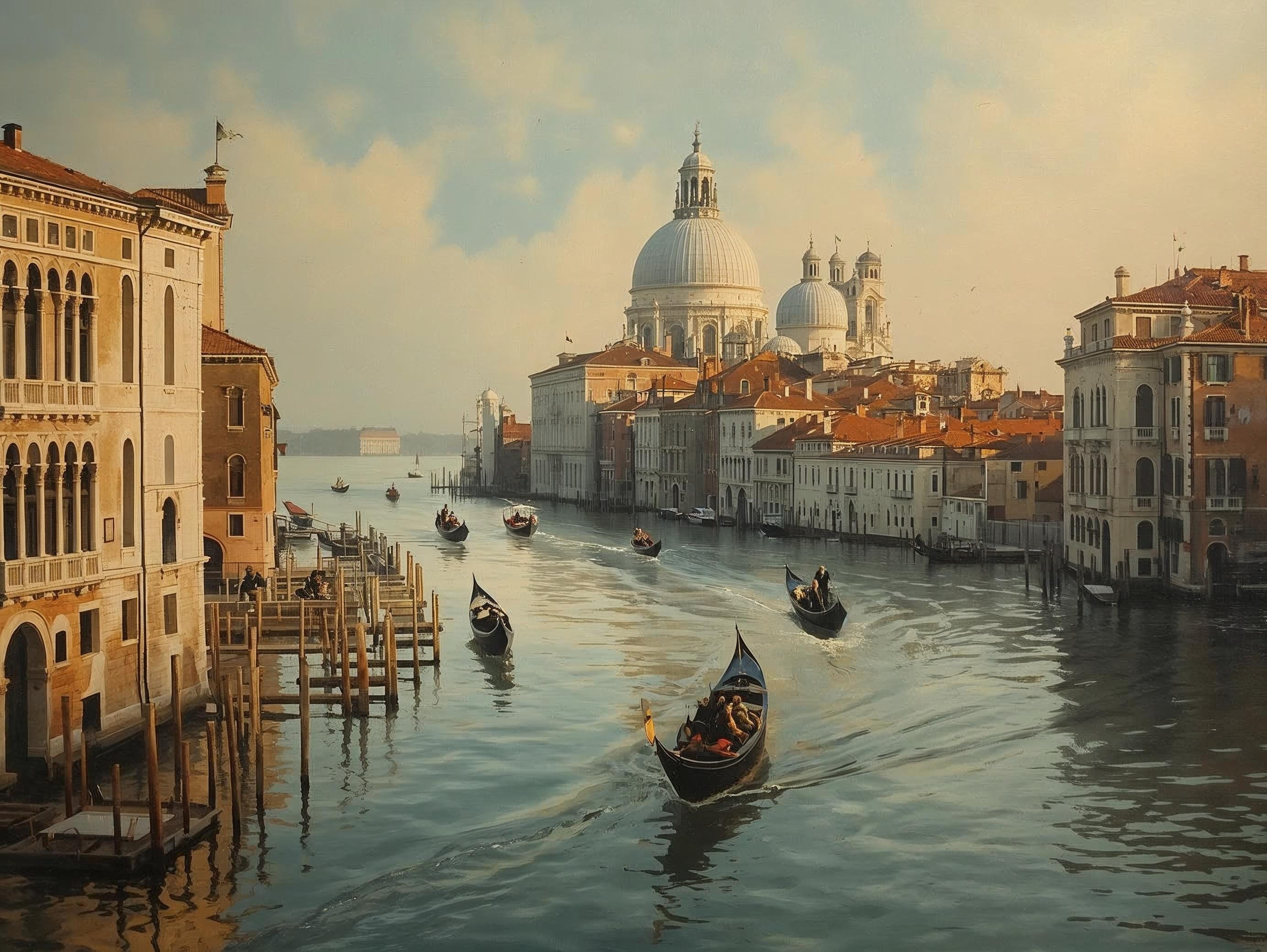 Venice Beauty Canvas Wall Art Printable Romantic Cityscape Canal Scene Italian Architecture Travel Decor Digital Download