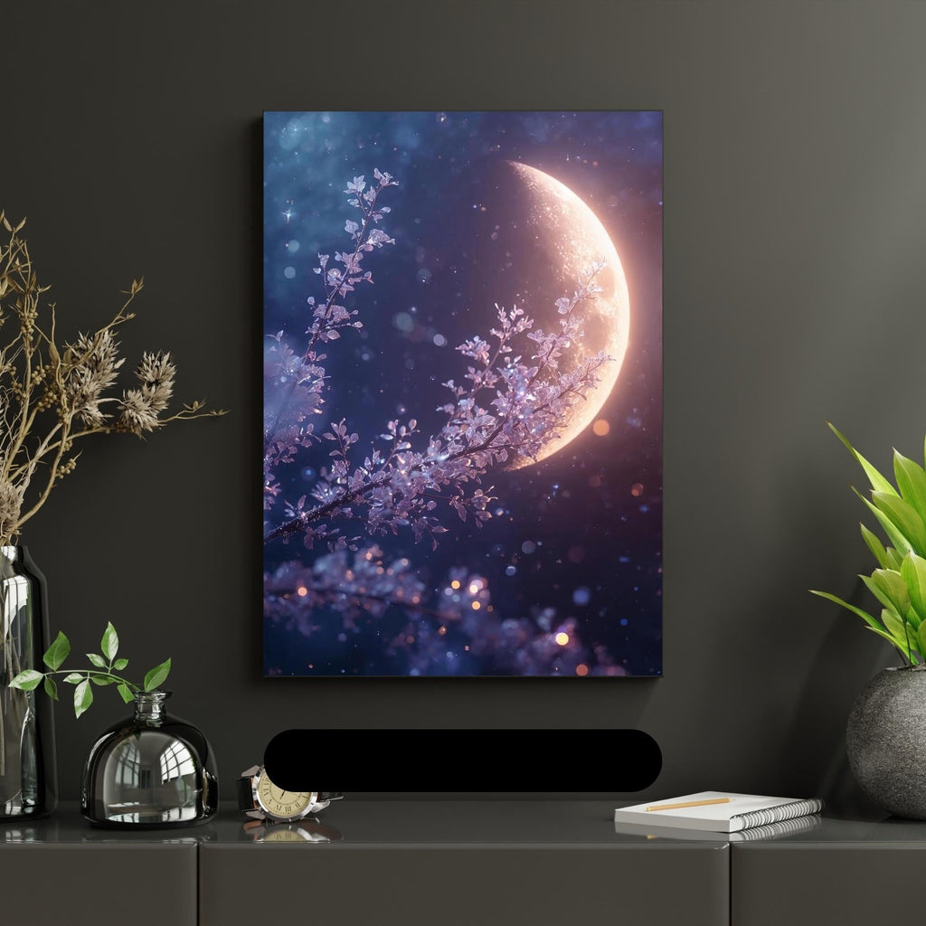 Ethereal Moon Wall Art Printable Celestial Night Sky Fantasy Lunar Glow Minimalist Aesthetic Space Decor Digital Download