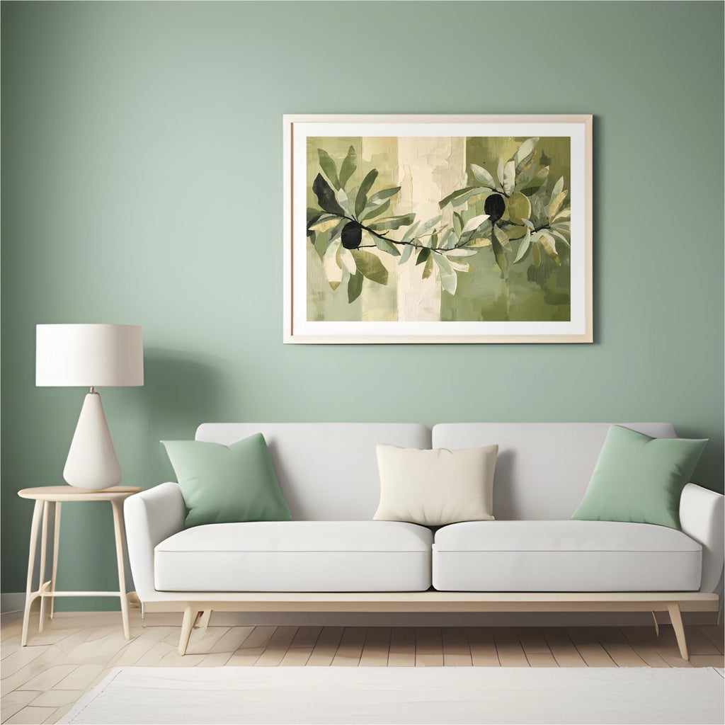 Olive Green Abstract Wall Art Printable Earth Tone Minimalist Botanical Aesthetic Modern Home Decor Digital Download