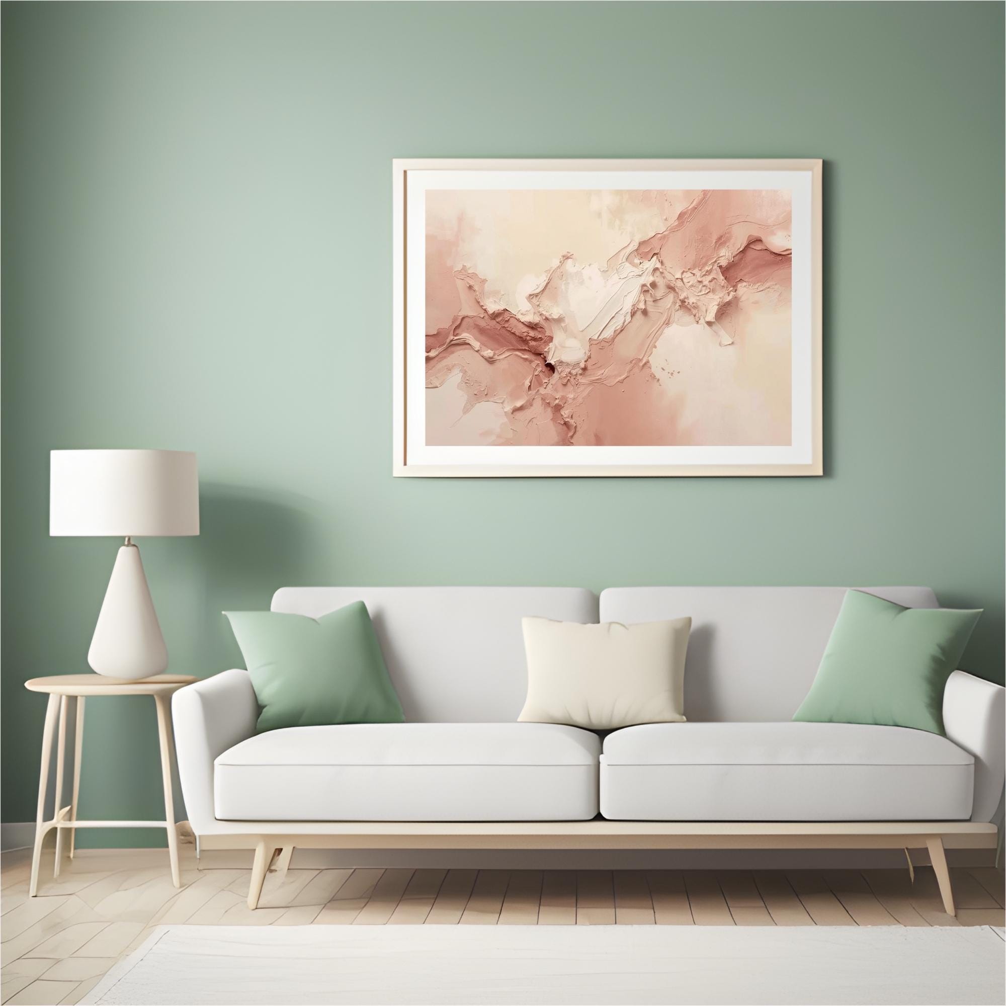 Pink Abstract Wall Art Printable Modern Minimalist Pastel Color Splash Contemporary Aesthetic Home Decor Digital Download