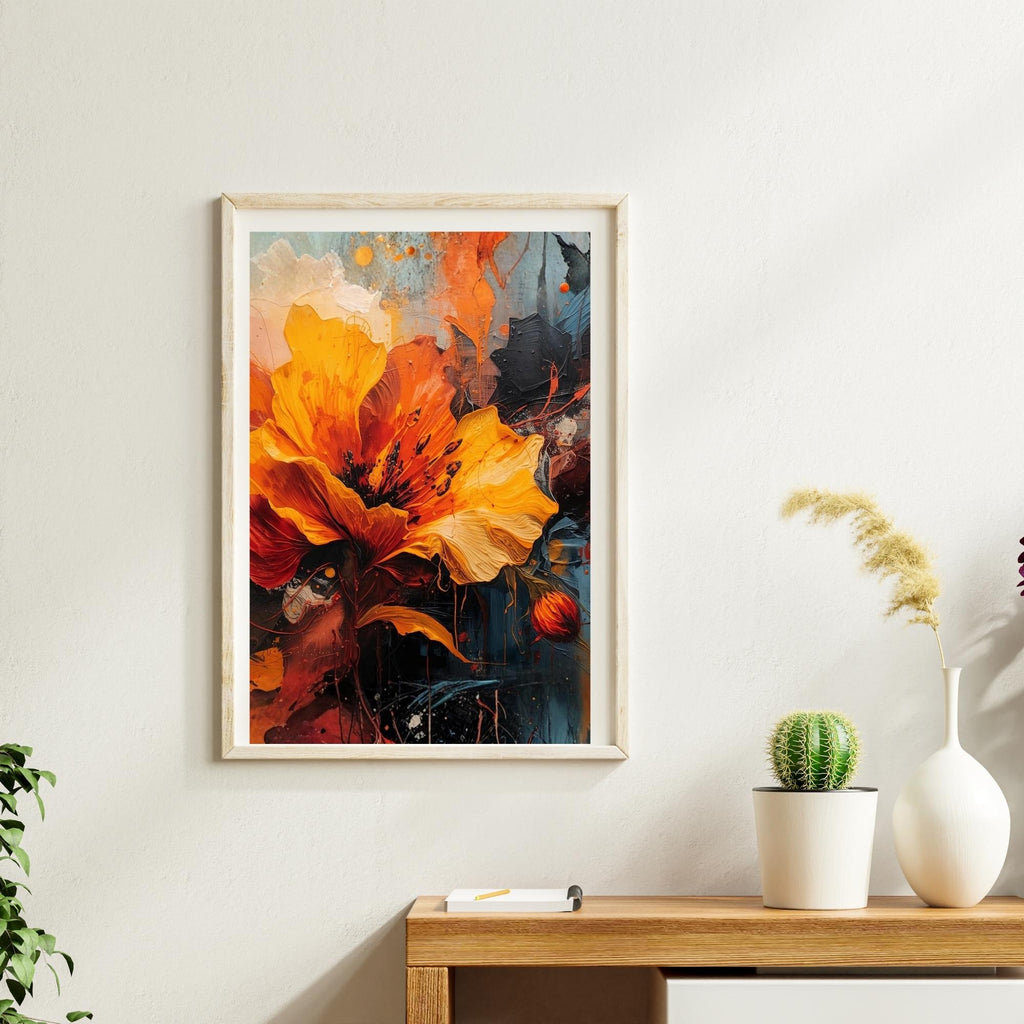 Abstract Flowers Wall Art Printable Modern Floral Painting Minimalist Botanical Aesthetic Home Decor Digital Download