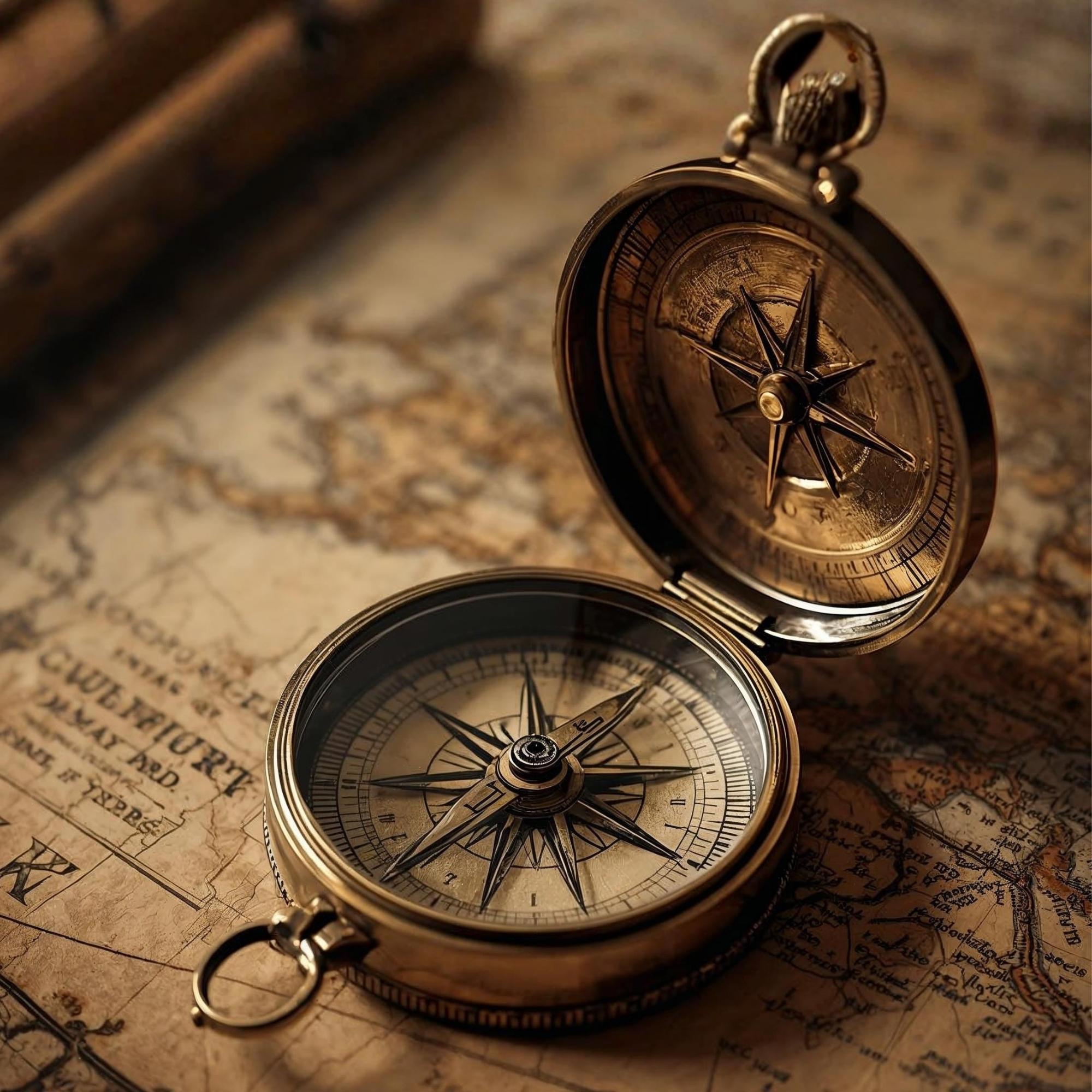 Vintage Compass Wall Art Printable Nautical Map Illustration Antique Maritime Navigation Decor Explorer Theme Digital Download