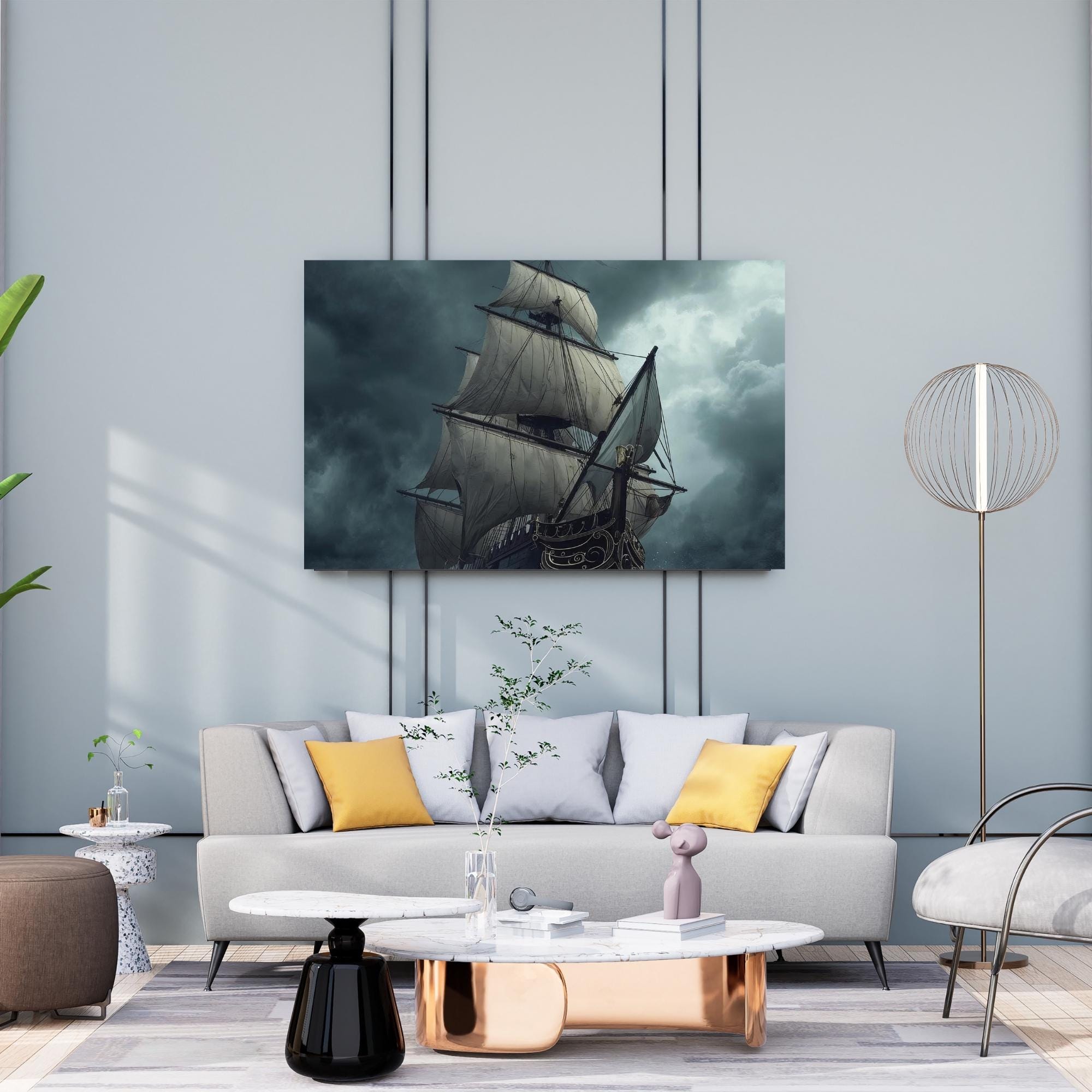 Vintage Pirate Ship Wall Art Printable Nautical Maritime Illustration Antique Sailing Boat Sea Adventure Decor Digital Download