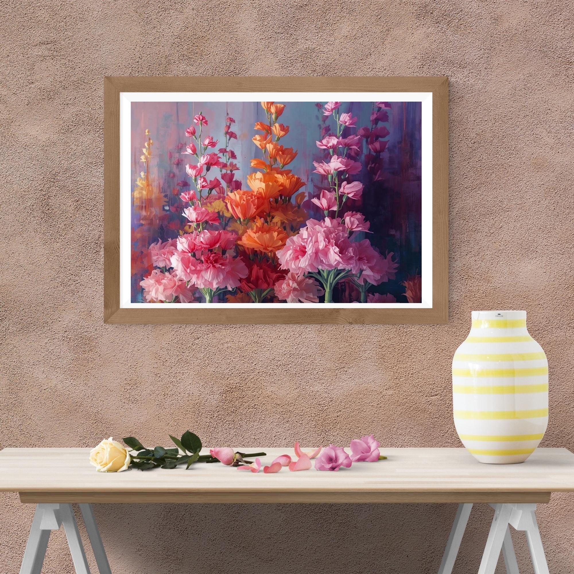 Abstract Floral Wall Art Printable Modern Flower Painting Textured Botanical Aesthetic Home Decor Digital Download