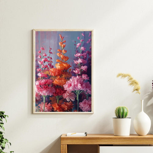 Abstract Floral Wall Art Printable Modern Flower Painting Textured Botanical Aesthetic Home Decor Digital Download