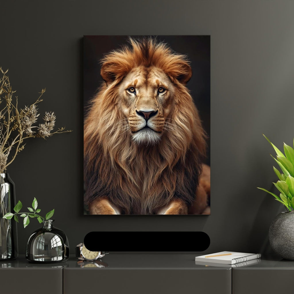 Lion Portrait Wall Art Printable Majestic Wildlife Animal King of Jungle Realistic Nature Decor Digital Download