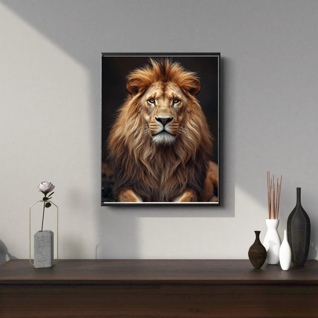 Lion Portrait Wall Art Printable Majestic Wildlife Animal King of Jungle Realistic Nature Decor Digital Download