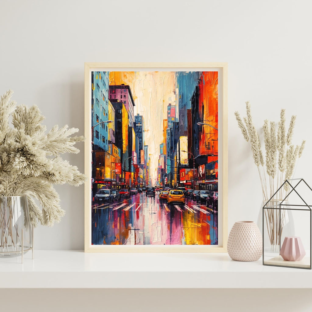 Abstract Metropolitan City Wall Art Printable Modern Urban Skyline Cityscape Minimalist Architecture Digital Download
