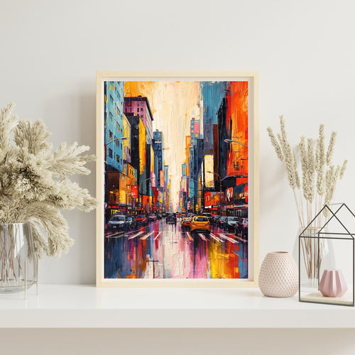 Abstract Metropolitan City Wall Art Printable Modern Urban Skyline Cityscape Minimalist Architecture Digital Download