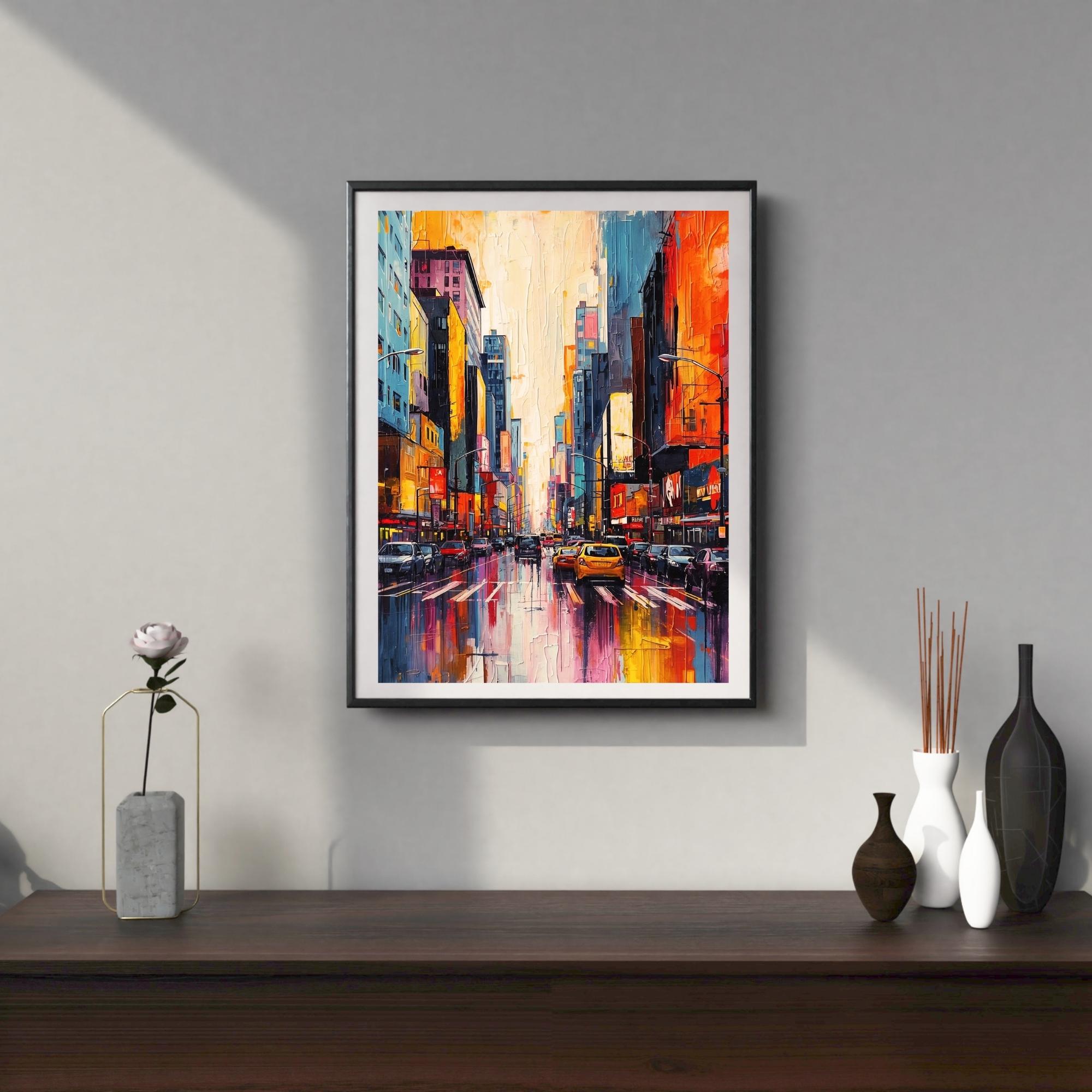 Abstract Metropolitan City Wall Art Printable Modern Urban Skyline Cityscape Minimalist Architecture Digital Download