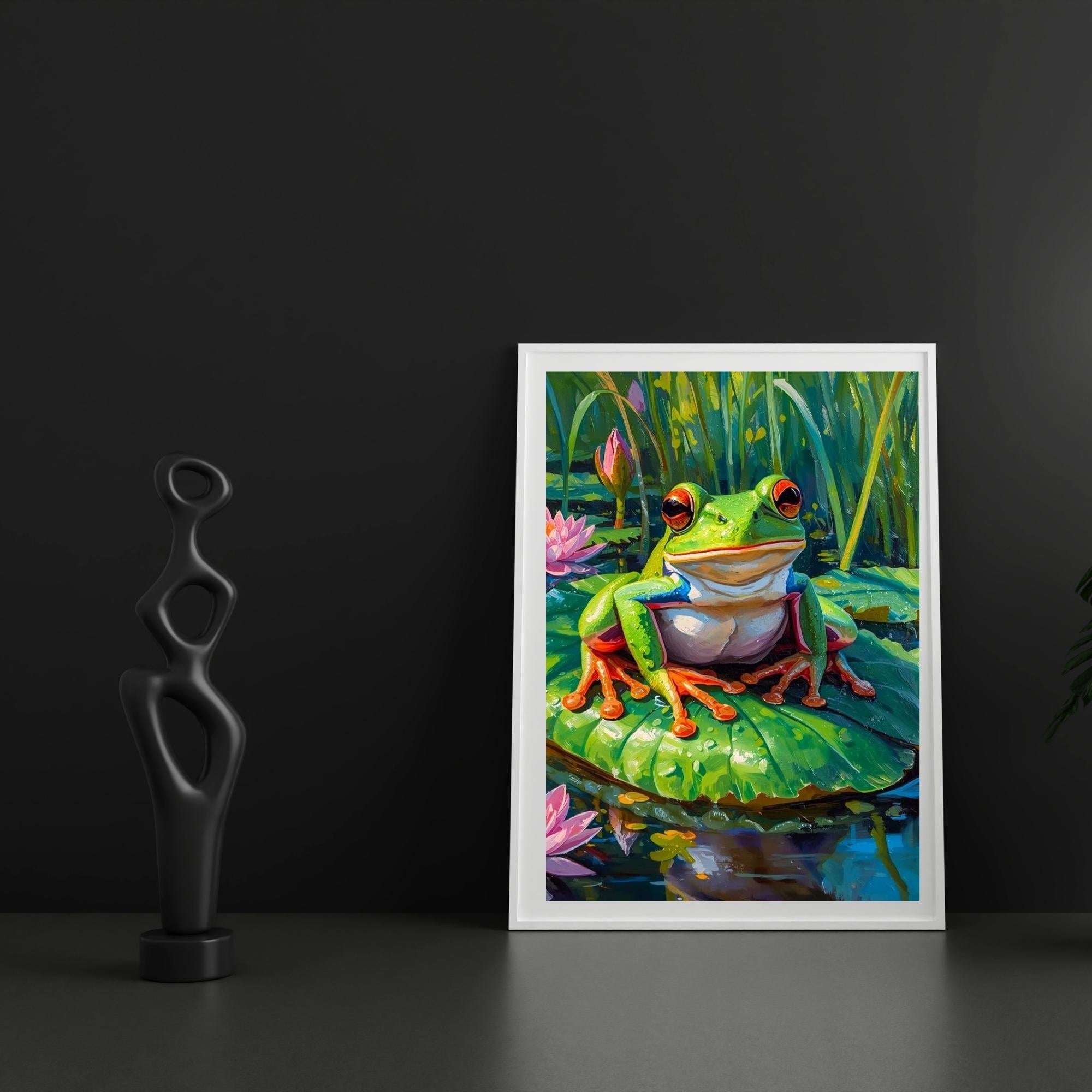 Frog Illustration Wall Art Printable Cute Nature Amphibian Animal Botanical Wildlife Minimalist Decor Digital Download