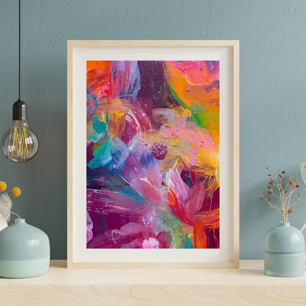 Abstract Flowers Brush Stroke Wall Art Printable Modern Floral Painting Textured Aesthetic Botanical Decor Digital Download