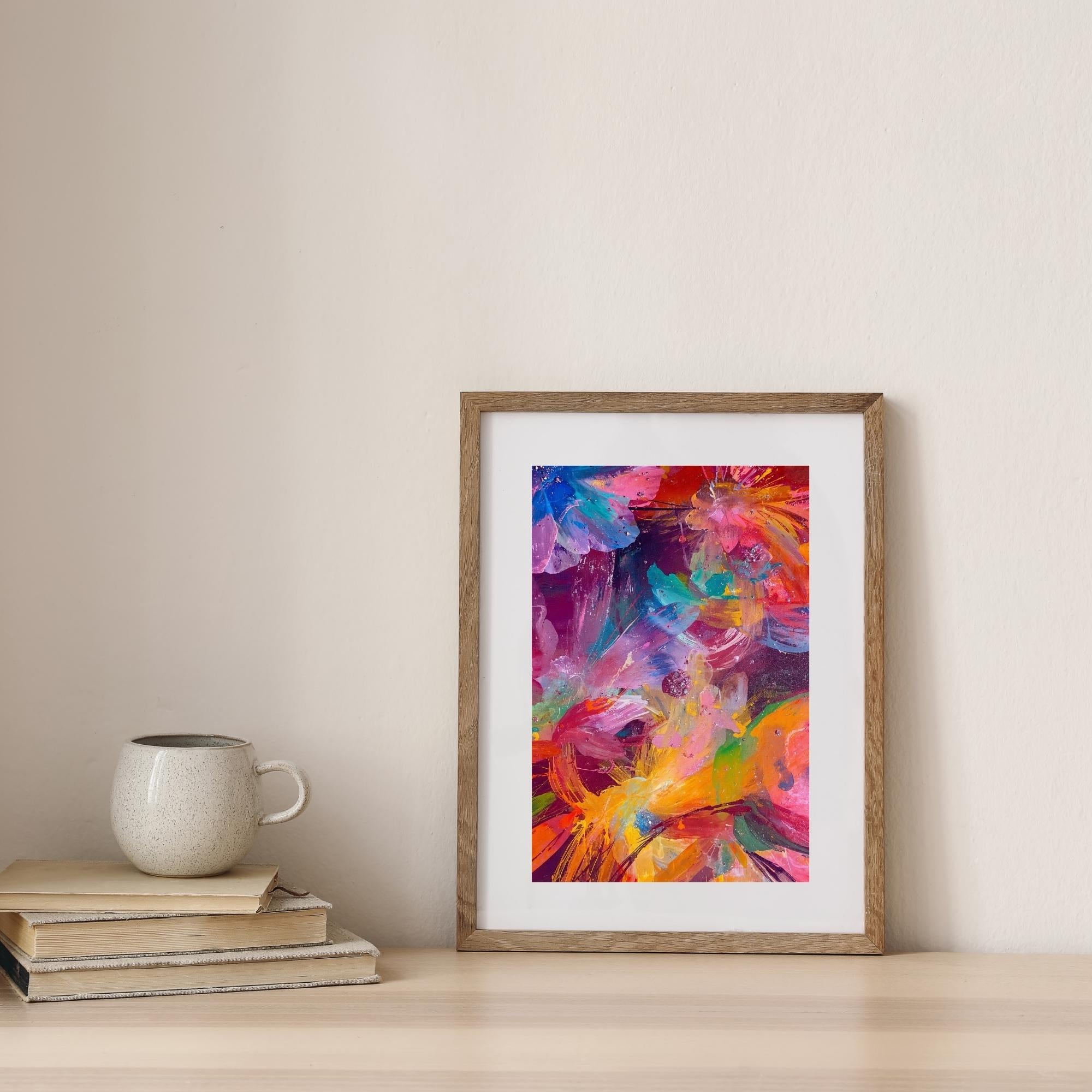 Abstract Flowers Brush Stroke Wall Art Printable Modern Floral Painting Textured Aesthetic Botanical Decor Digital Download