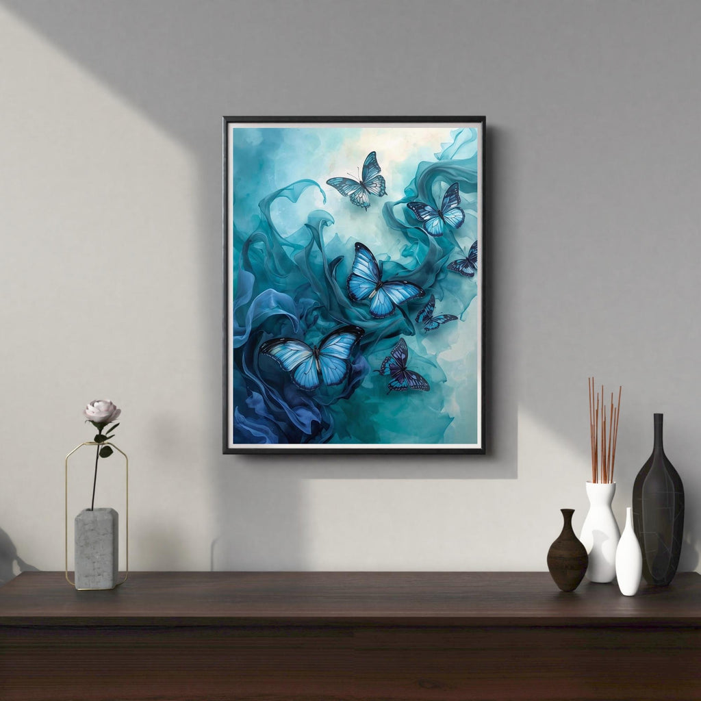 Silk Painted Ethereal Butterflies Wall Art Printable Dreamy Nature Fantasy Floral Aesthetic Soft Pastel Digital Download