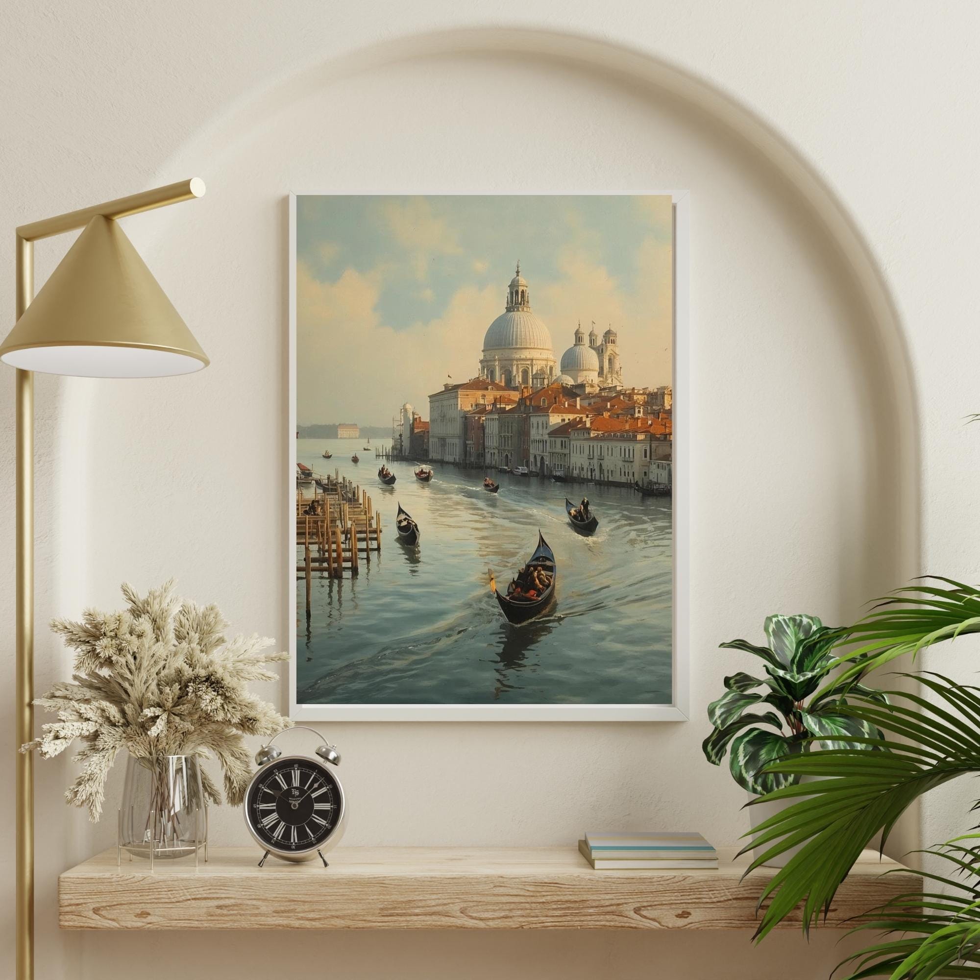 Venice Beauty Canvas Wall Art Printable Romantic Cityscape Canal Scene Italian Architecture Travel Decor Digital Download