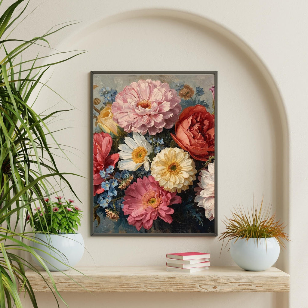 flower bouquet oil painting digital image