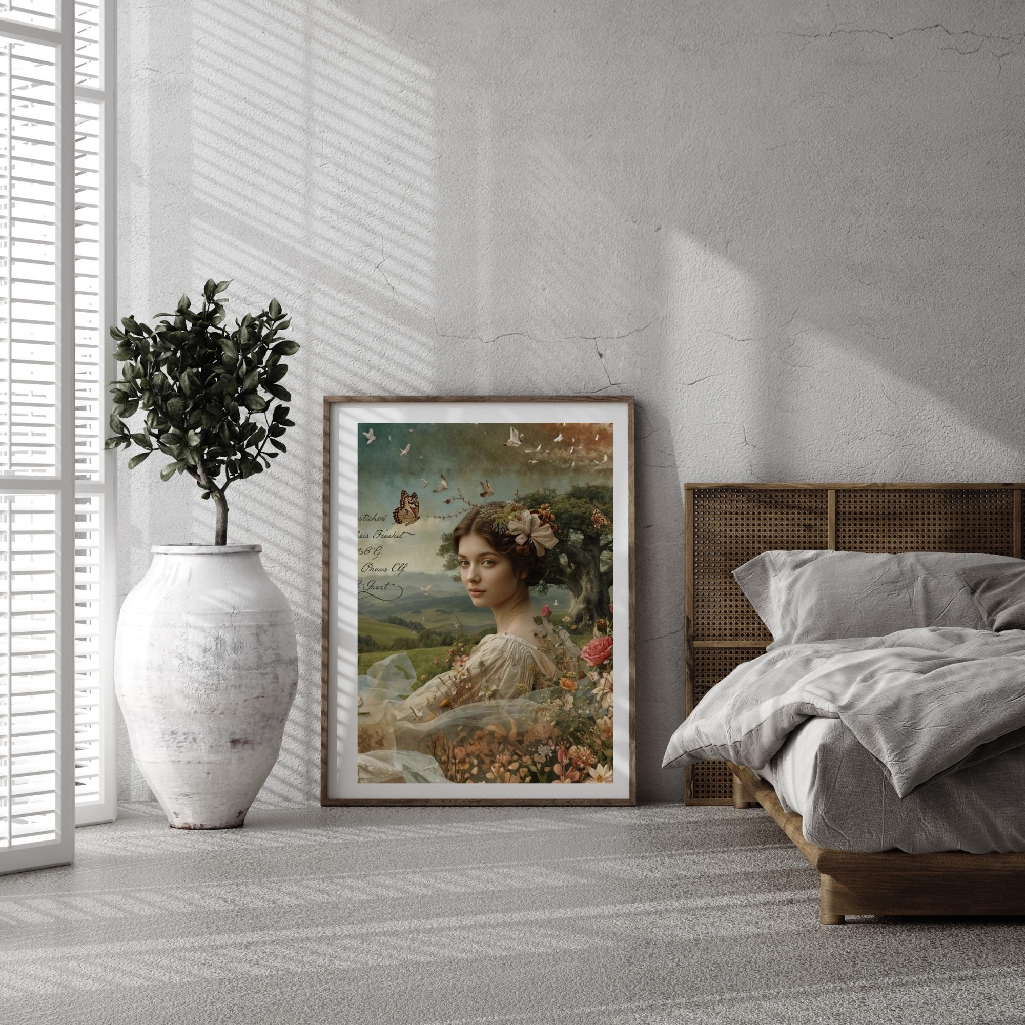 Eclectic Woman Portrait Collage Wall Art Printable Modern Abstract Fashion Editorial Mixed Media Digital Art Home Decor Digital Download