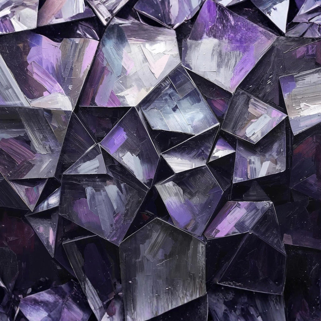 Metallic Silver Purple Geometric Abstract Wall Art Printable Modern Luxury Digital Art Minimalist Home Decor Digital Download