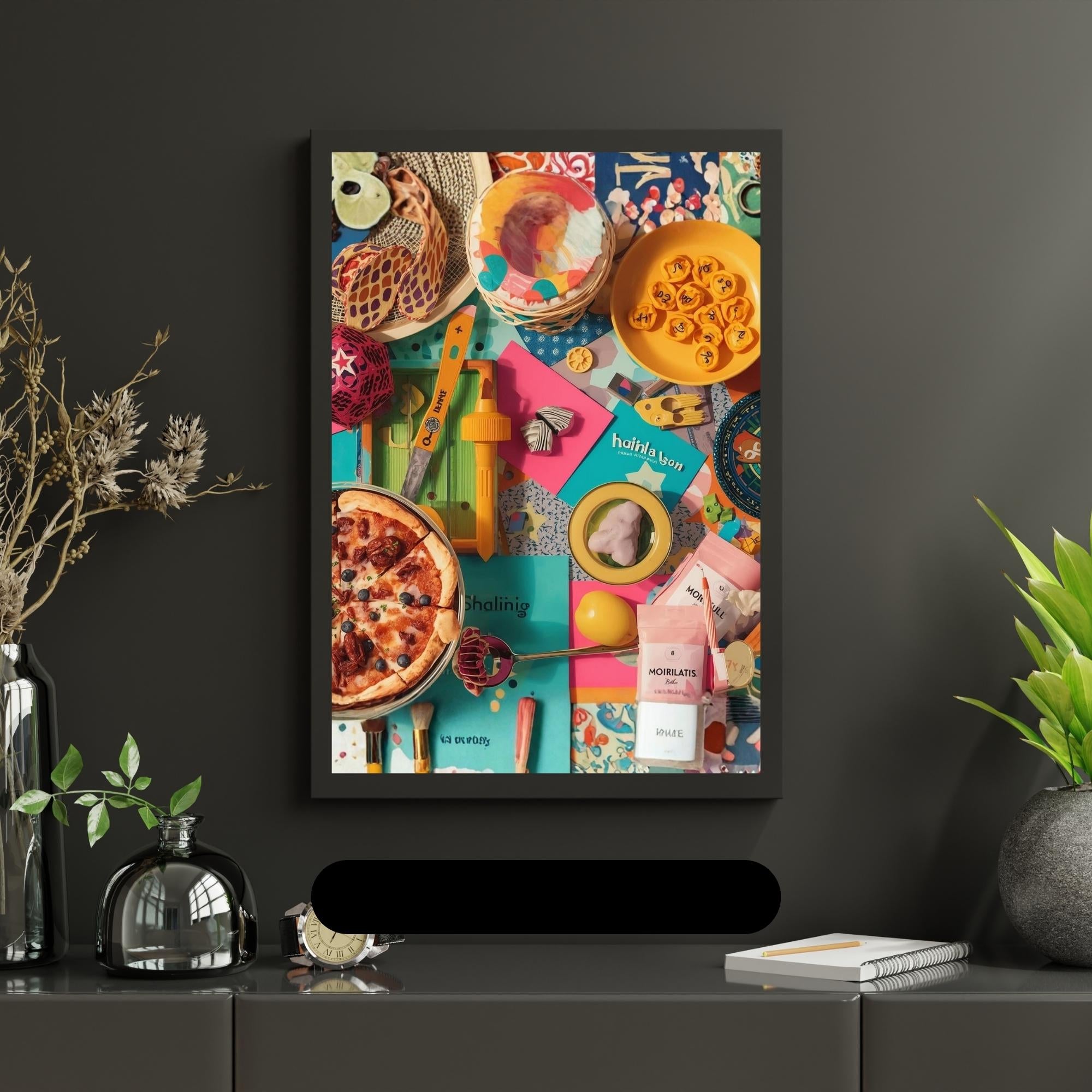 Vibrant Eclectic Digital Collage Wall Art Printable Abstract Modern Pop Mixed Media Composition Contemporary Aesthetic Digital Download