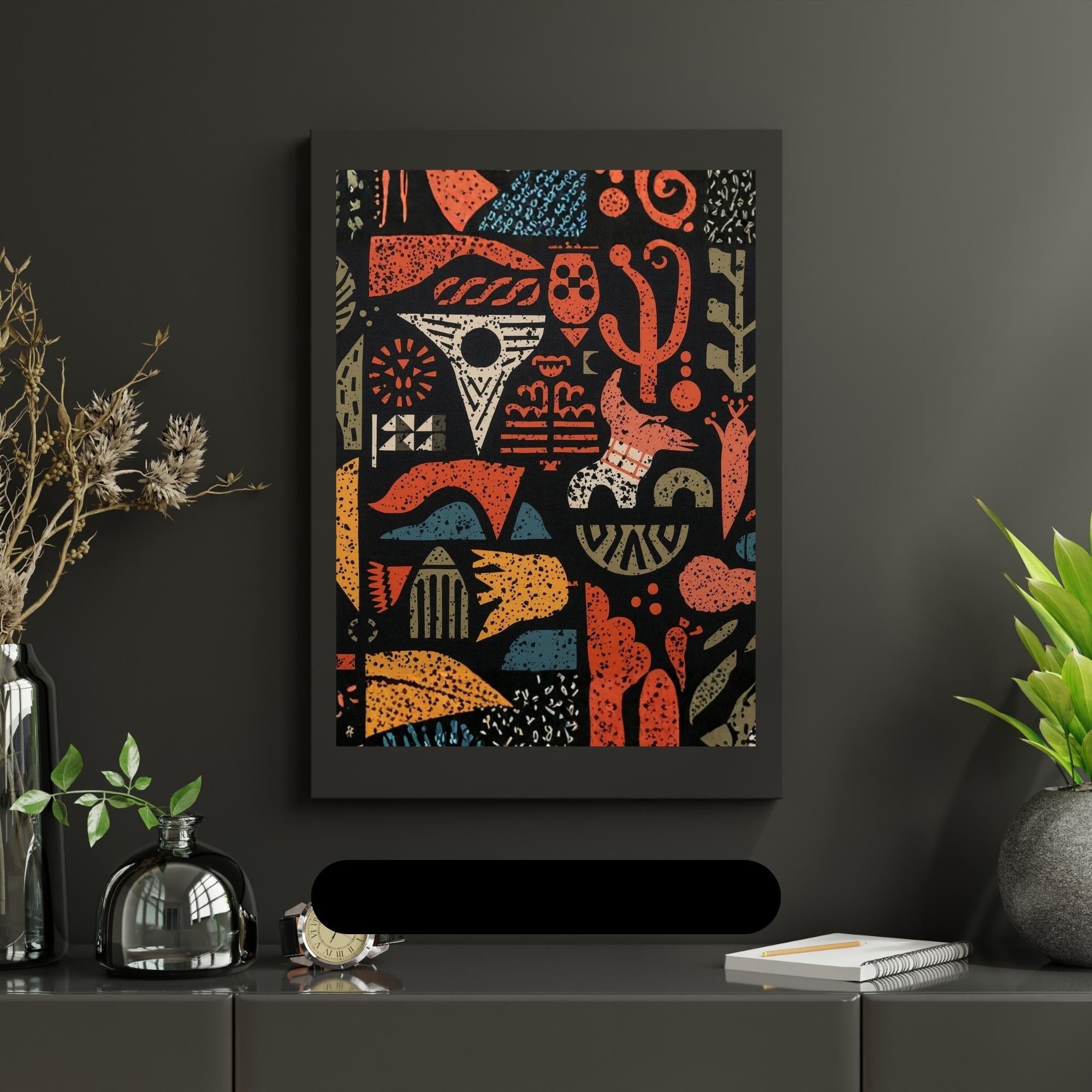 Block Print Pattern Wall Art Printable Seamless Textile Design Abstract Geometric Boho Decor Modern Minimalist Digital Download