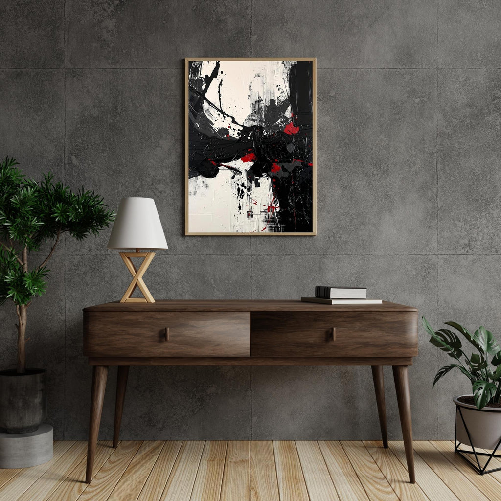 Black and Cream Abstract Wall Art Printable Minimalist Monochrome Modern Geometric Neutral Home Decor Digital Download