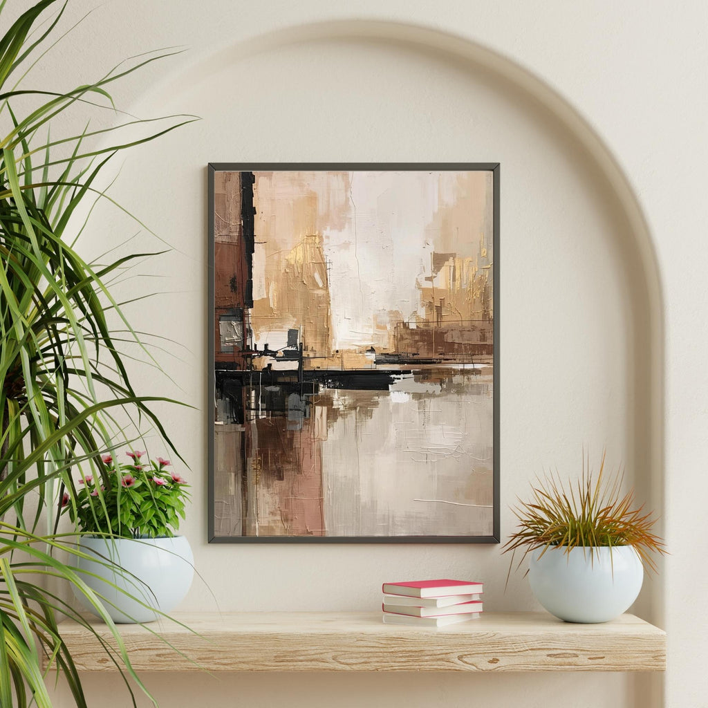 Earthy Brown Abstract Wall Art Printable Neutral Tone Minimalist Organic Texture Modern Boho Home Decor Digital Download