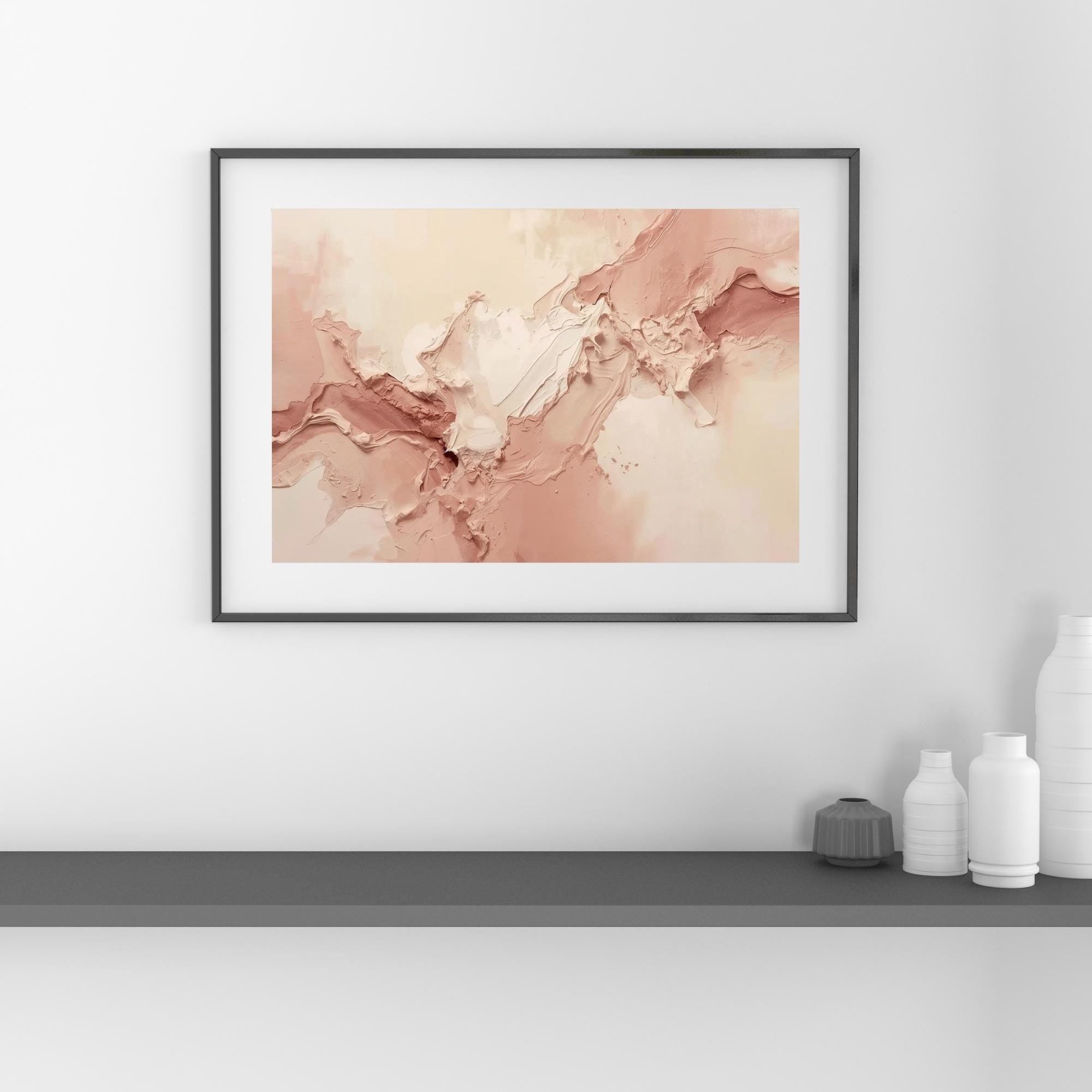 Pink Abstract Wall Art Printable Modern Minimalist Pastel Color Splash Contemporary Aesthetic Home Decor Digital Download
