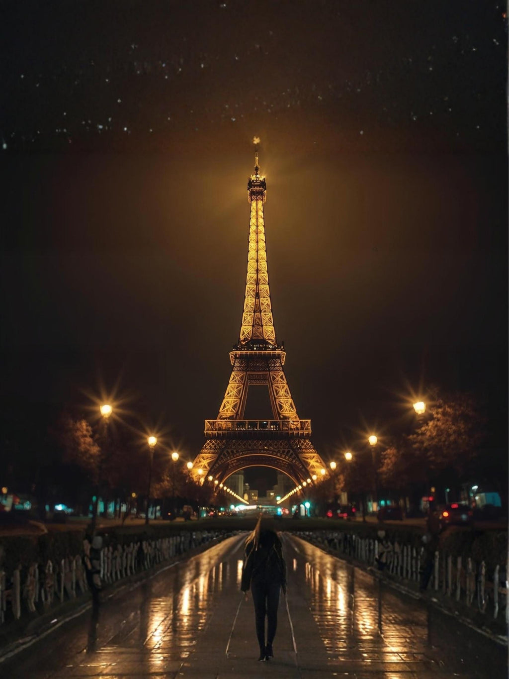 Eiffel Tower Paris Wall Art Printable, Cinematic Travel Photography Print, Romantic French Home Decor, Elegant Digital Download