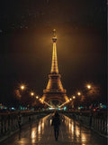 Eiffel Tower Paris Wall Art Printable, Cinematic Travel Photography Print, Romantic French Home Decor, Elegant Digital Download