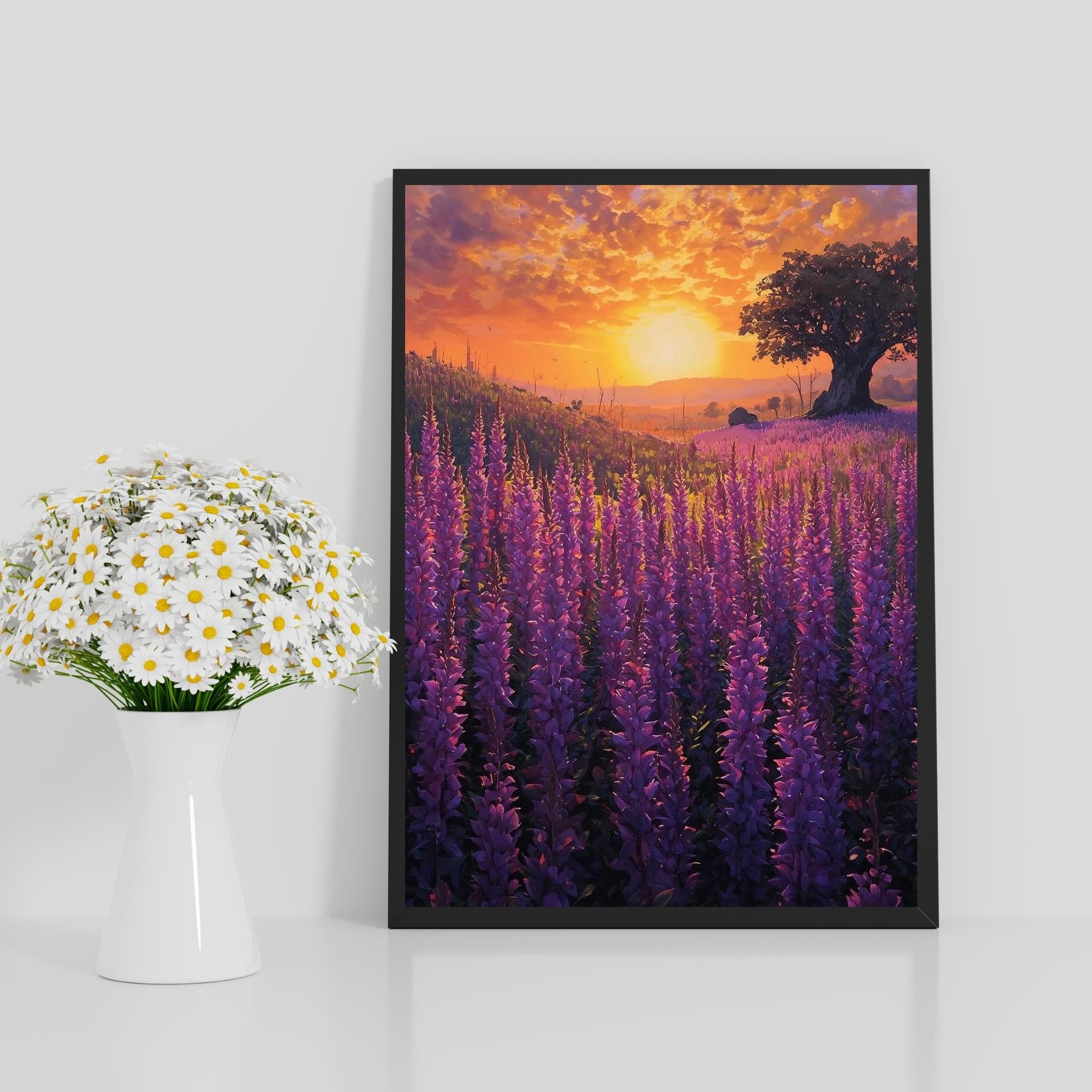Floral Spikes Wall Art Printable Botanical Abstract Flower Stems Modern Minimalist Nature Inspired Decor Digital Download