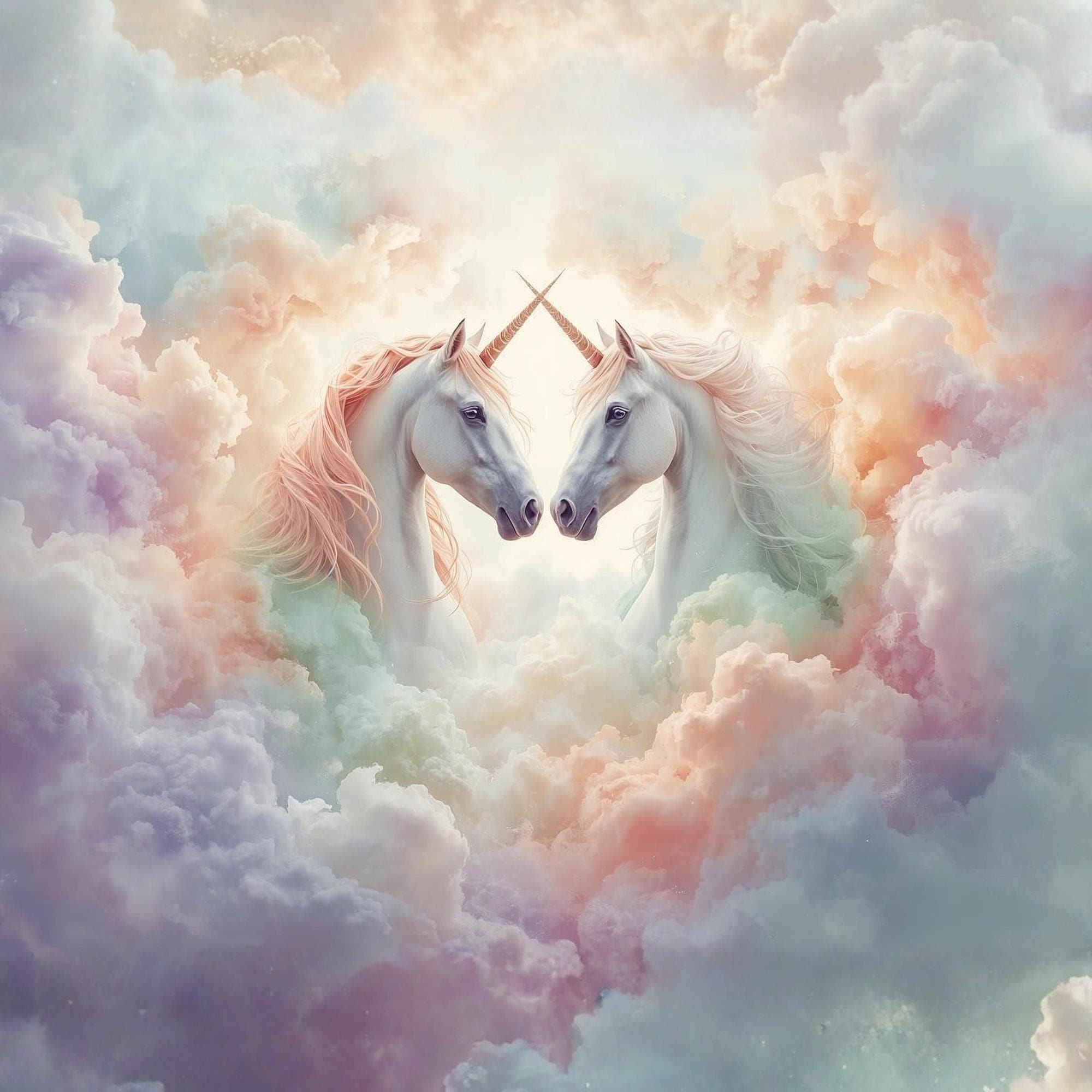 Magical Unicorn Wall Art Printable, Whimsical Cloud Fantasy Decor, Kids Nursery Bedroom Print, Colorful Digital Download