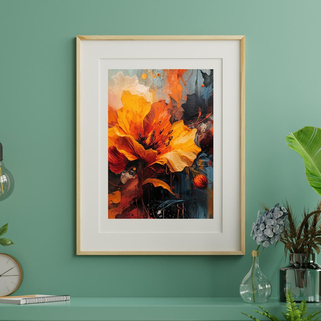 Abstract Flowers Wall Art Printable Modern Floral Painting Minimalist Botanical Aesthetic Home Decor Digital Download