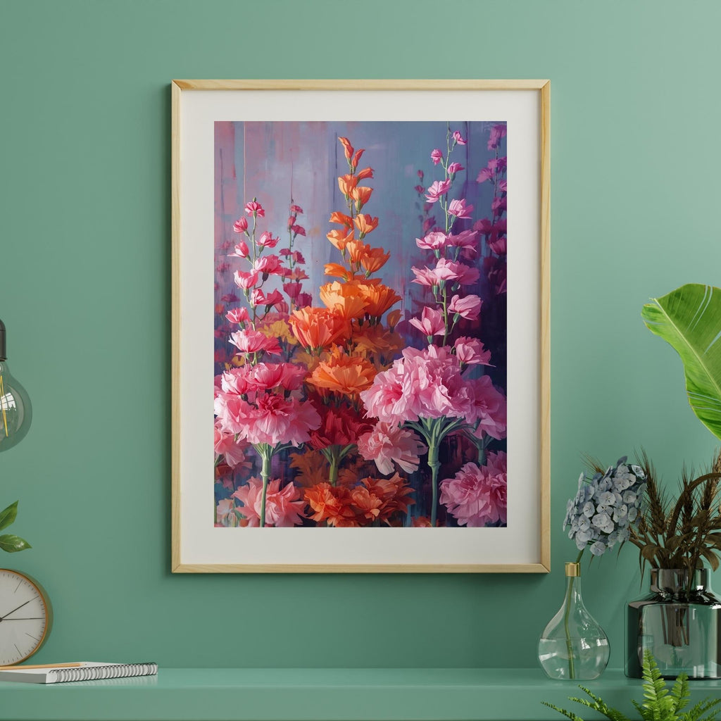 Abstract Floral Wall Art Printable Modern Flower Painting Textured Botanical Aesthetic Home Decor Digital Download