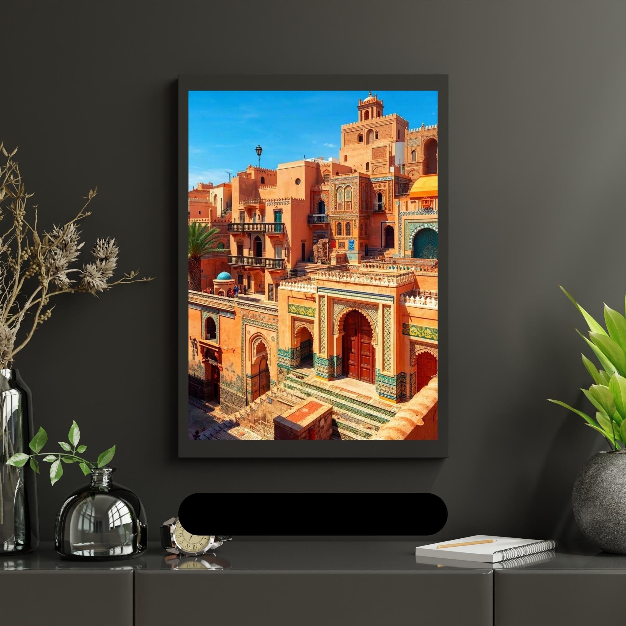 Moroccan Architecture Wall Art Printable  Geometric Design Ornate Arches Morocon  Style Travel Decor Digital Download