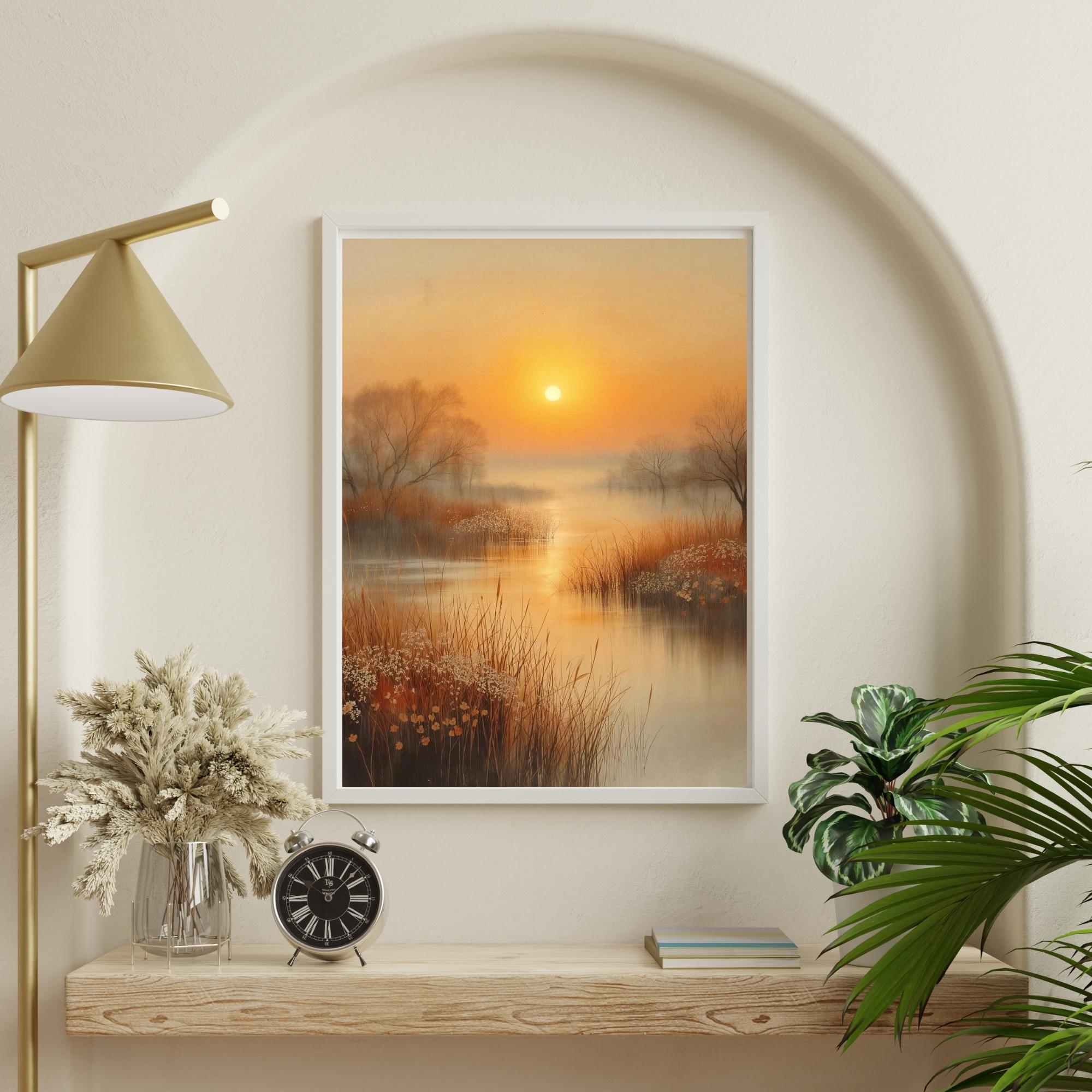 Minimal Landscape Wall Art Printable Modern Nature Scene Abstract Minimalist Scenery Neutral Aesthetic Home Decor Digital Download