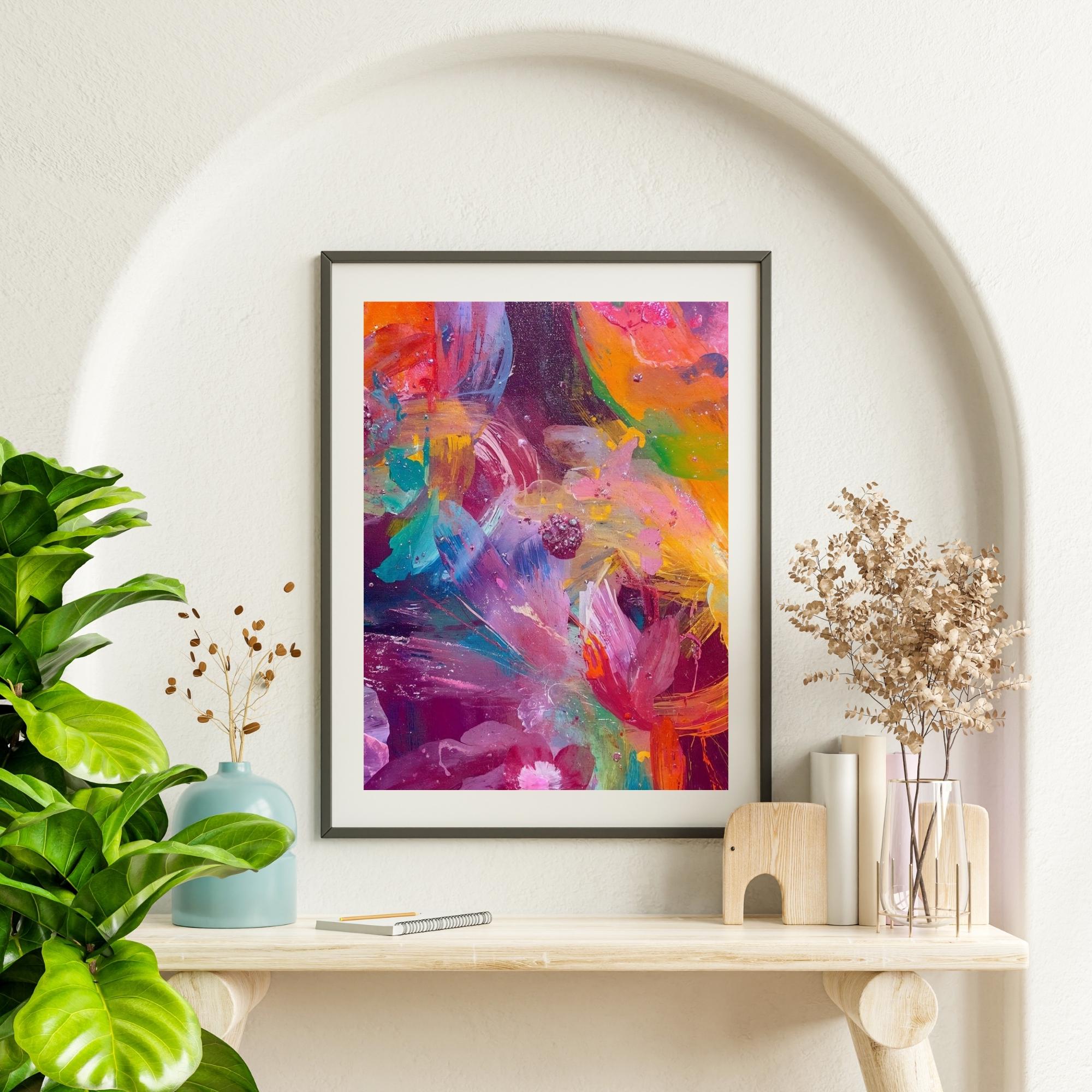 Abstract Flowers Brush Stroke Wall Art Printable Modern Floral Painting Textured Aesthetic Botanical Decor Digital Download
