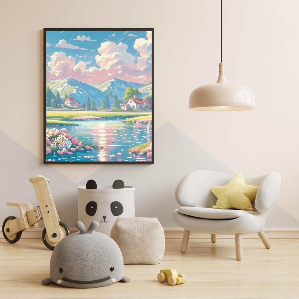 Serene Landscape Wall Art Printable Calm Nature Scene Minimalist Scenic View Relaxing Home Decor Digital Download