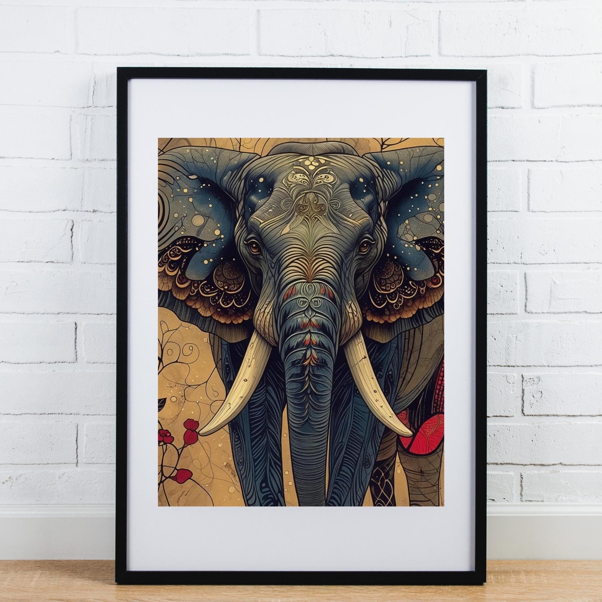 Majestic Elephant Art Print Wall Art Printable Richly Detailed Textured Wildlife Portrait Nature Safari Decor Digital Download