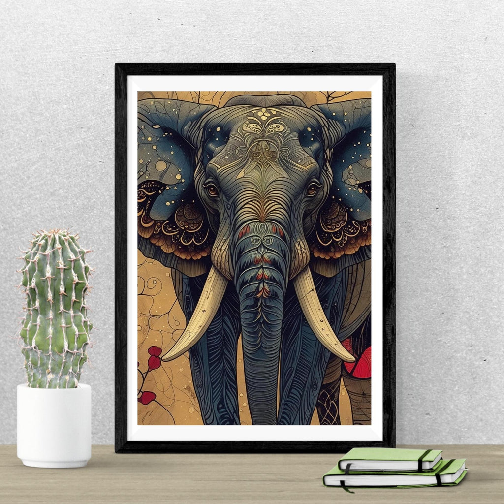 Majestic Elephant Art Print Wall Art Printable Richly Detailed Textured Wildlife Portrait Nature Safari Decor Digital Download