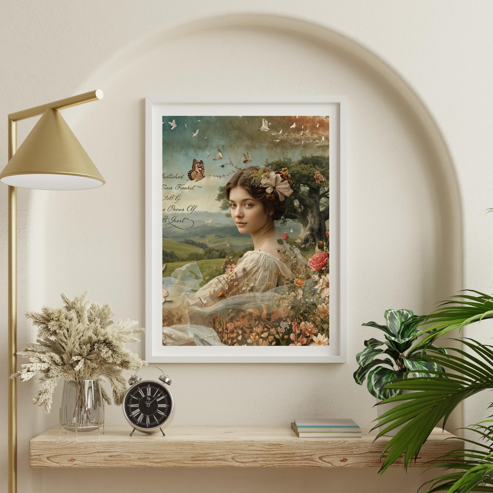 Eclectic Woman Portrait Collage Wall Art Printable Modern Abstract Fashion Editorial Mixed Media Digital Art Home Decor Digital Download