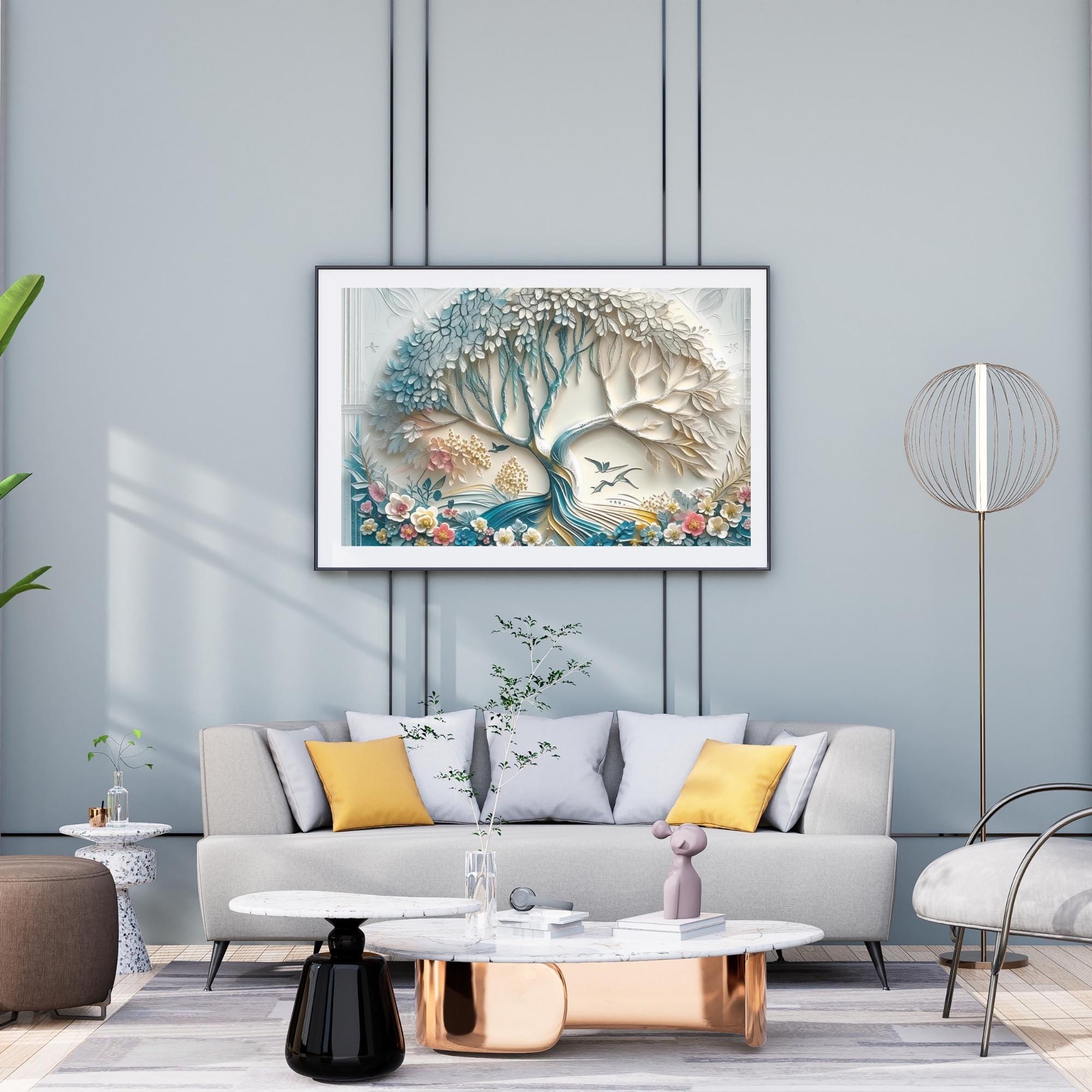 Minimalist Tree Illustration Wall Art Printable Nature Inspired Landscape Print Modern Botanical Decor Digital Download Home Art