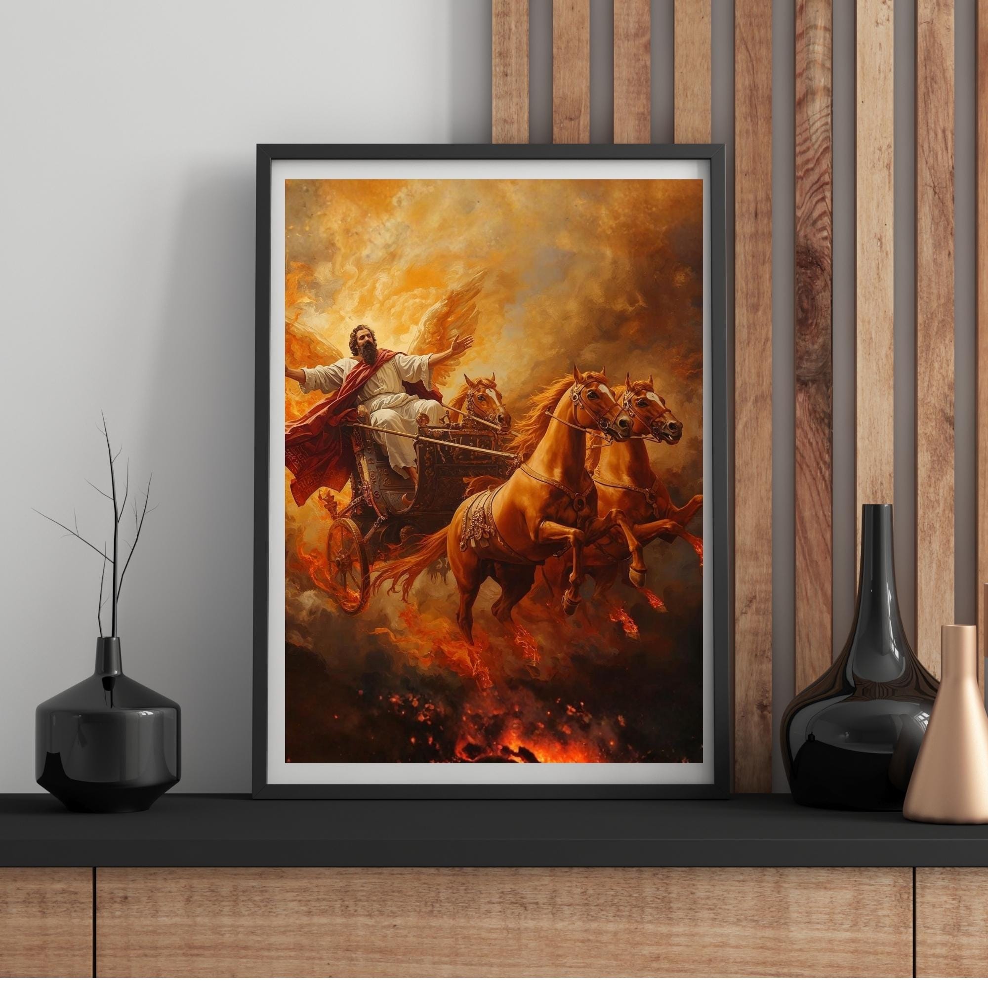Renaissance Prophet Elijah Printable Wall Art, Biblical Christian Wall Decor, Vintage Religious Painting Sacred Home Decor, Instant Download