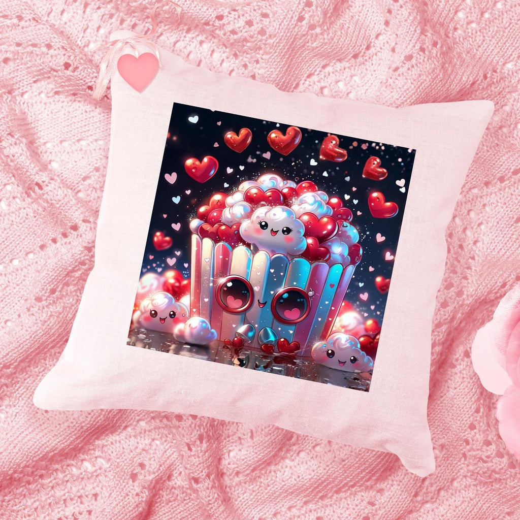 Valentine’s Popcorn & Hearts Cartoon Wall Art Printable Cute Romantic Pop Art Illustration Fun Love Theme Digital Download